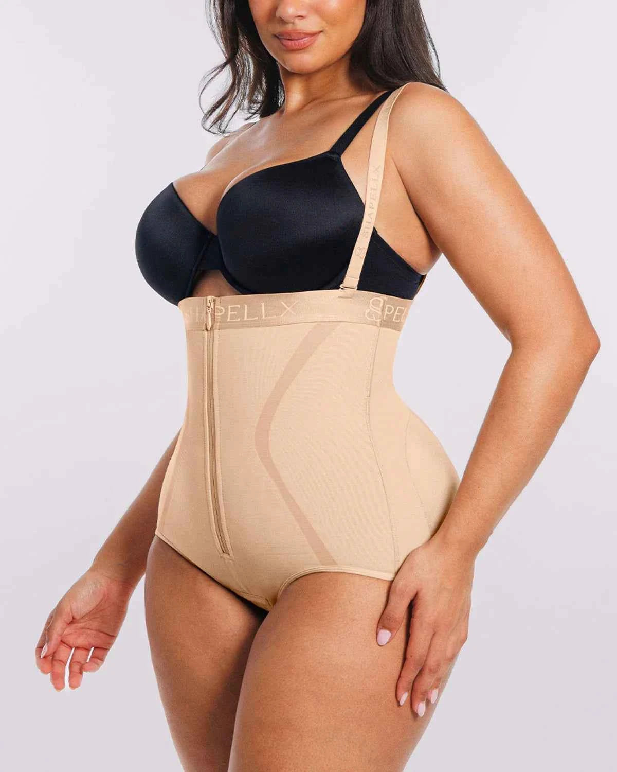 Curve Code™ High-Waisted Brief - Black Mesh Shaping