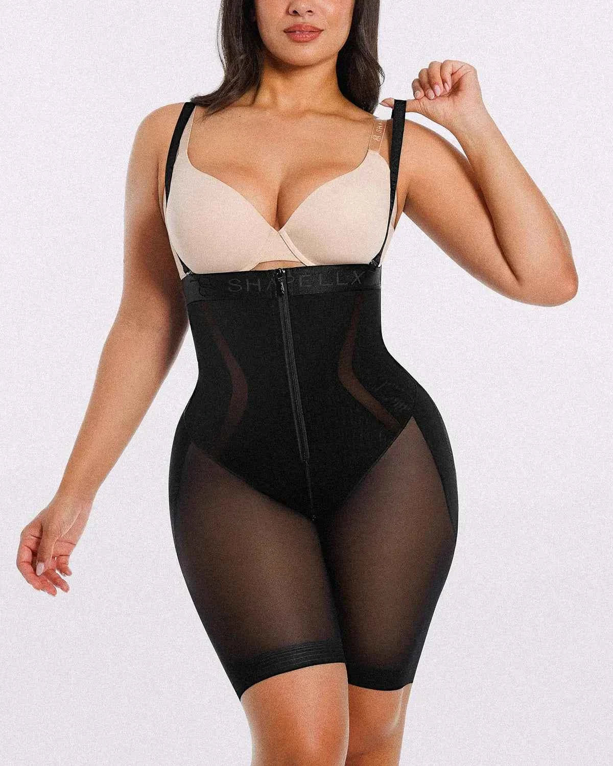 Curve Code™ Mini Dress - Black Mesh Compression