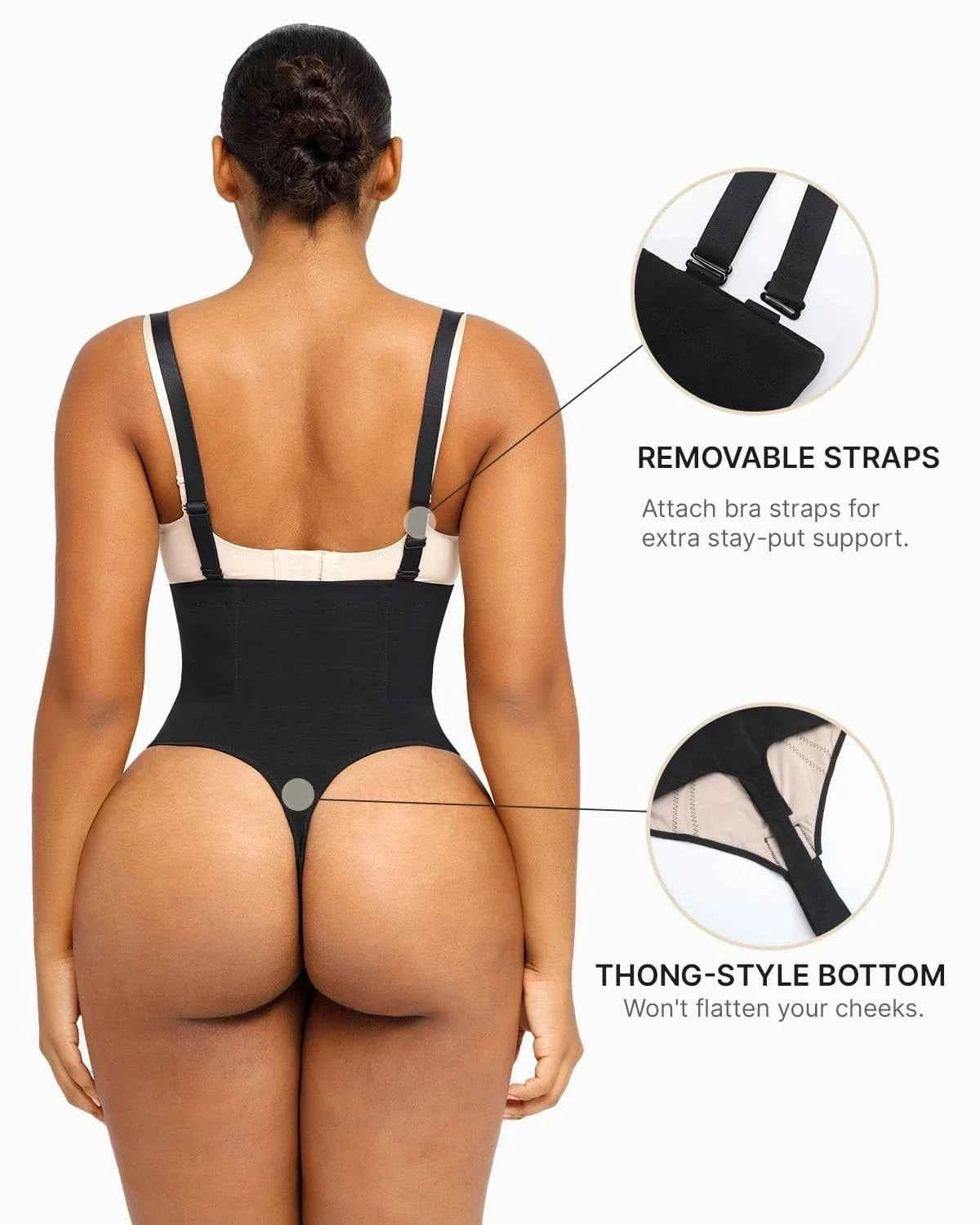 Curve Code™ Sculpting Thong - Black X-Shape Design