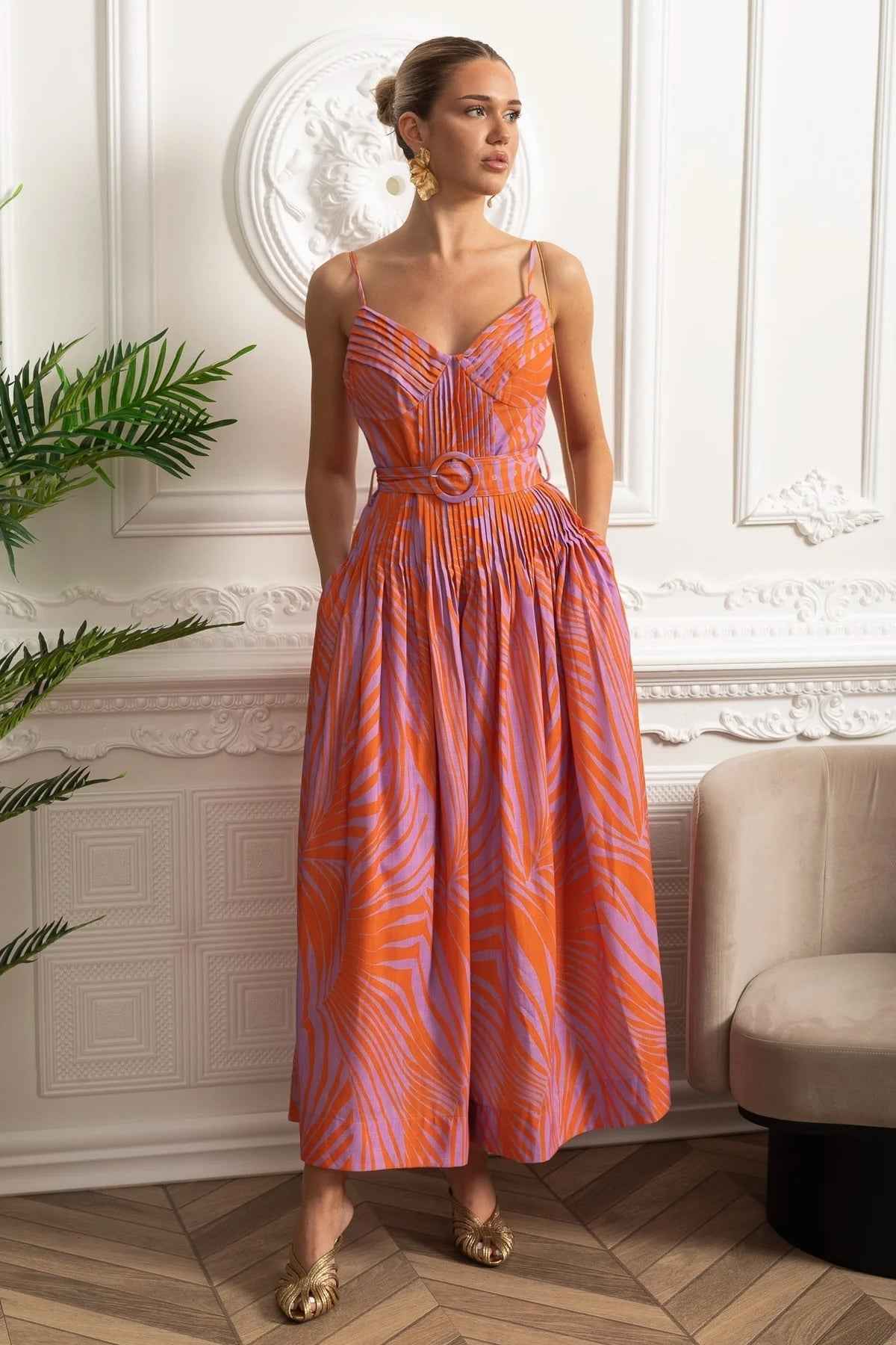 Pleated Bust | PLEATED FITTED MIDI PARTY COCKTAIL DRESS