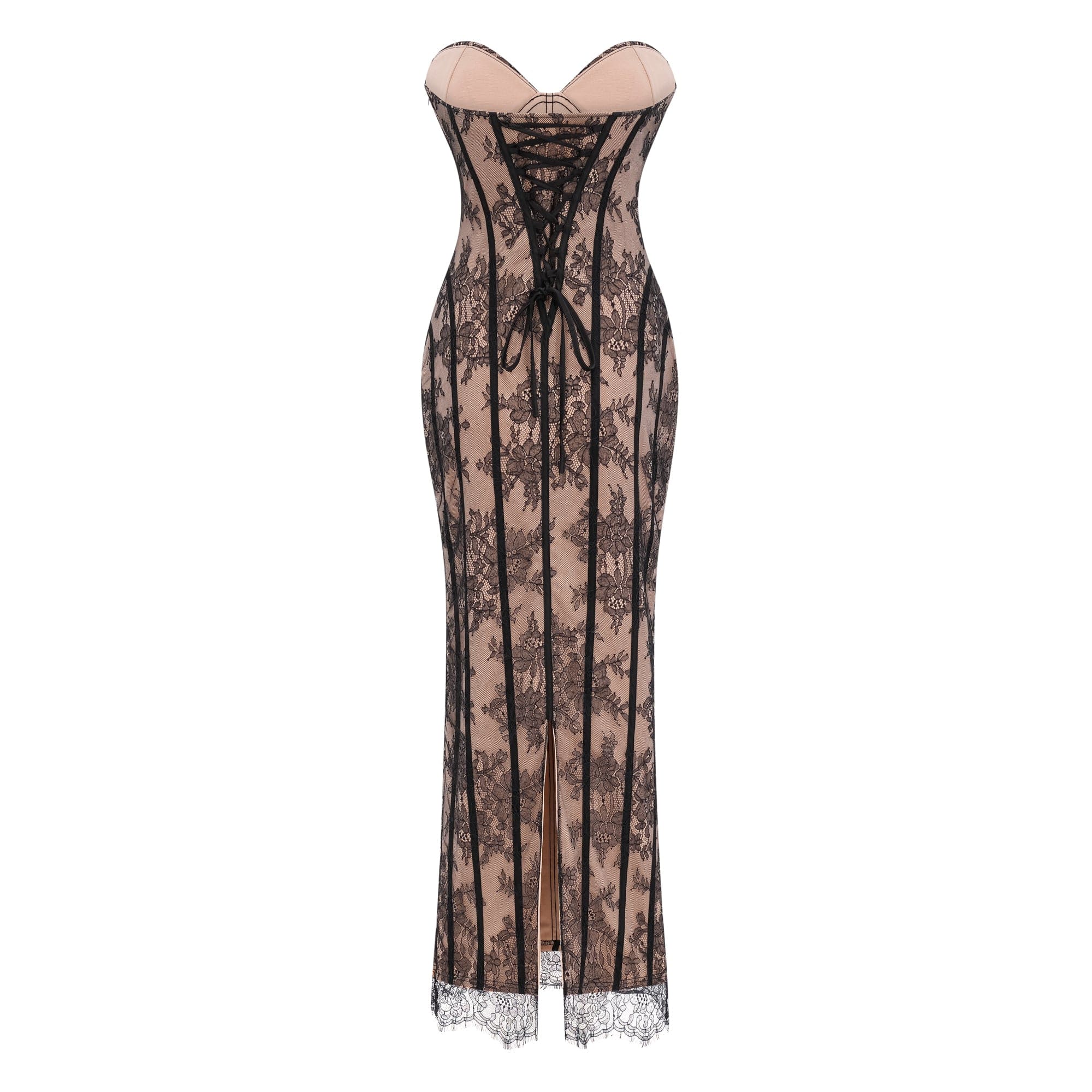 Sarah Floral Lace Corset Maxi Dress