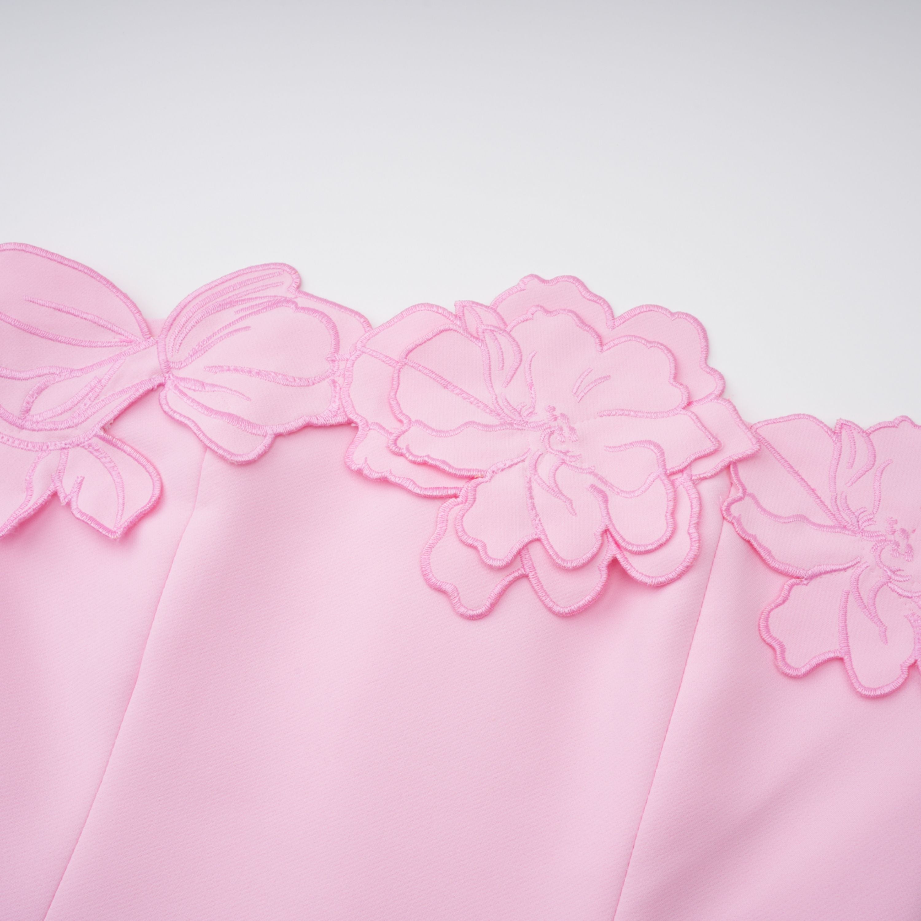 Talisman Pink Strapless Floral Embroidered Maxi Dress
