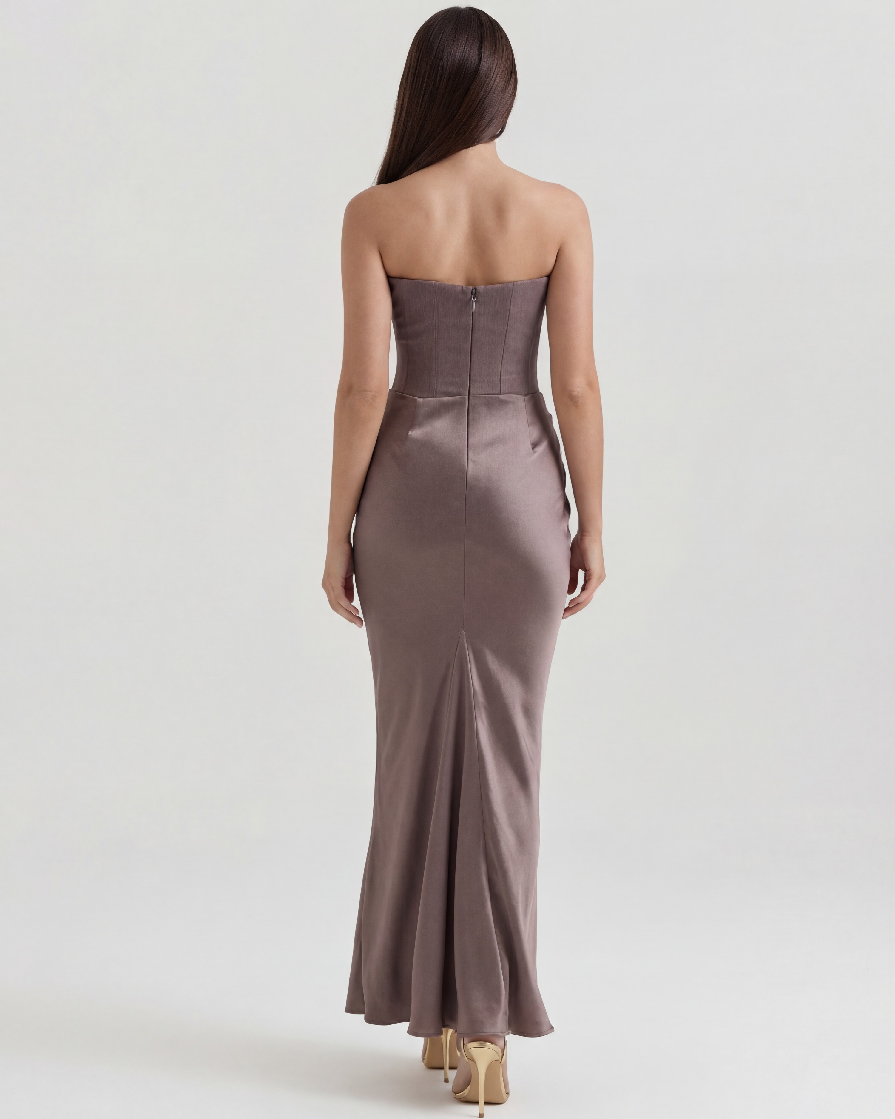 Corset Dress | Almond Muse Style, Stretch Crepe Boned Bodice, Glamorous Events - ICYBOO