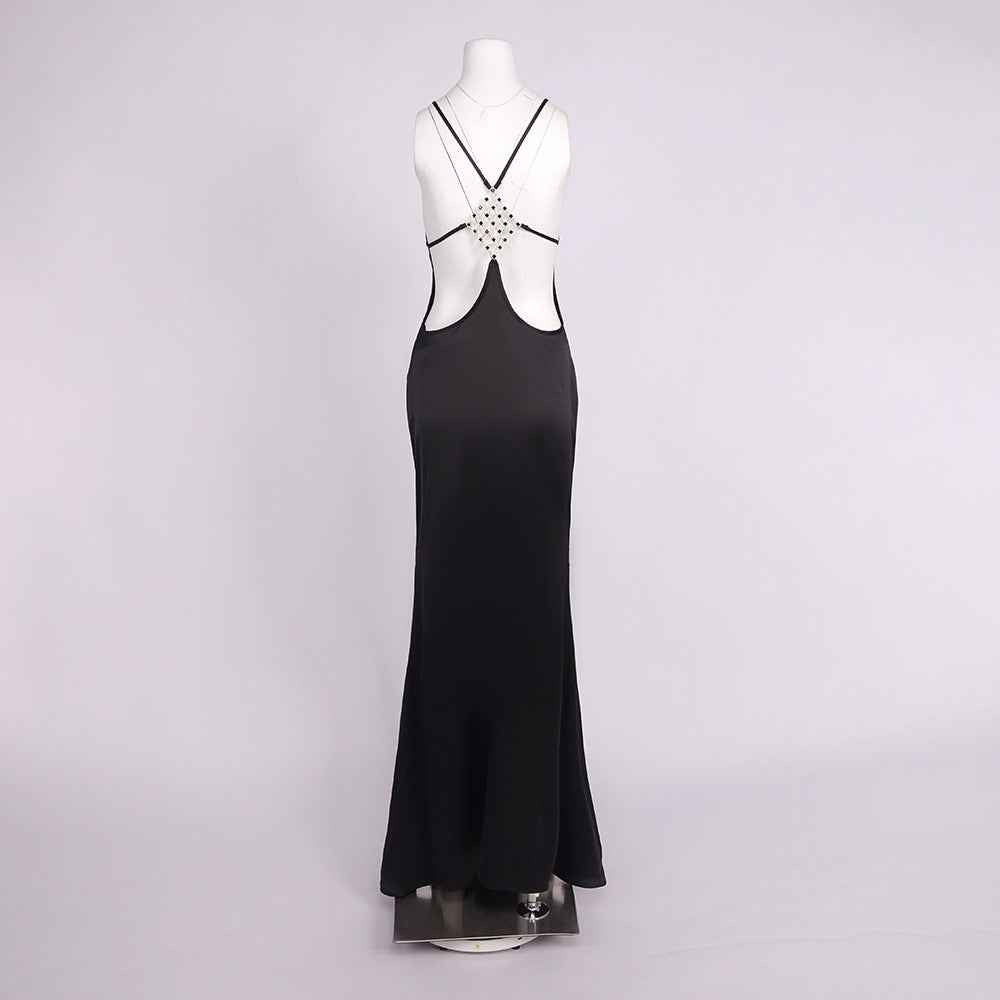 Désir Beaded Backless Maxi Dress Black
