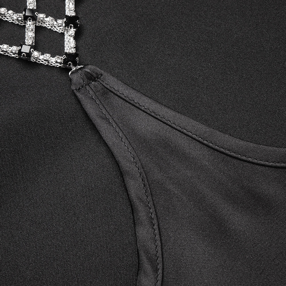 Désir Beaded Backless Maxi Dress Black