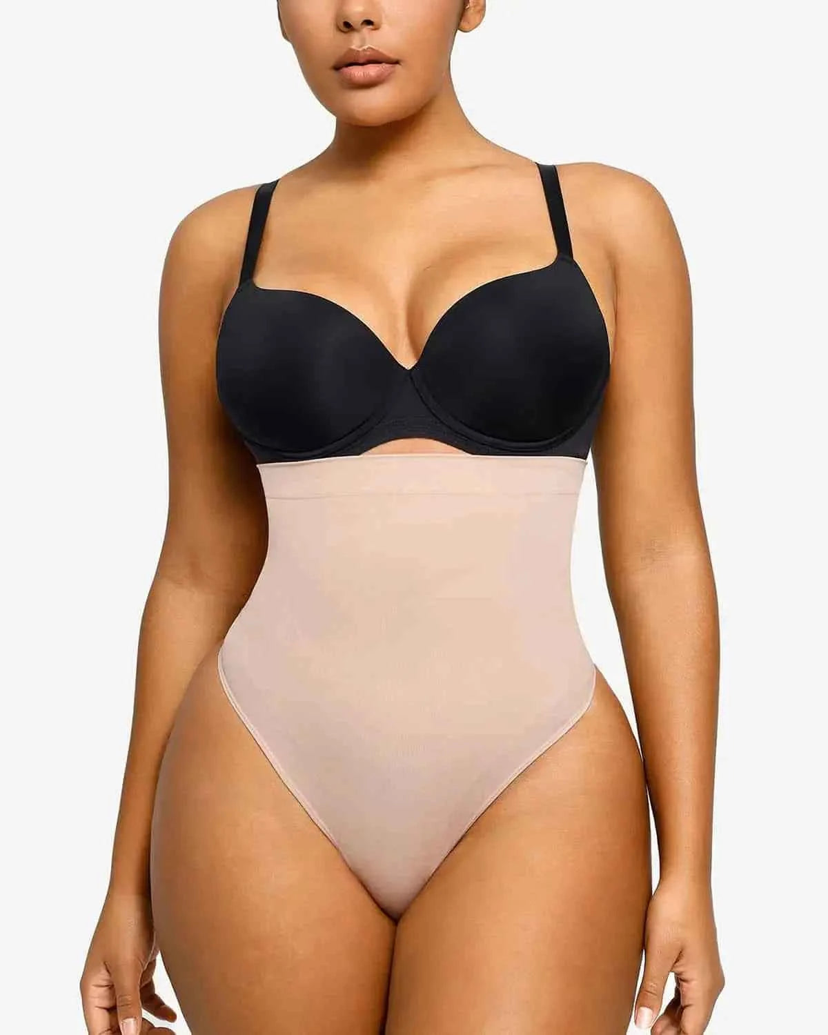 Bare Essentials Eco Seamless Thong - Black High Waist