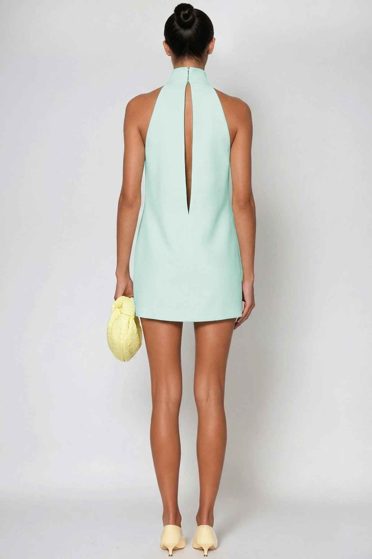 Fariha Sleeveless Cutout Mini Cocktail Dress - Mint