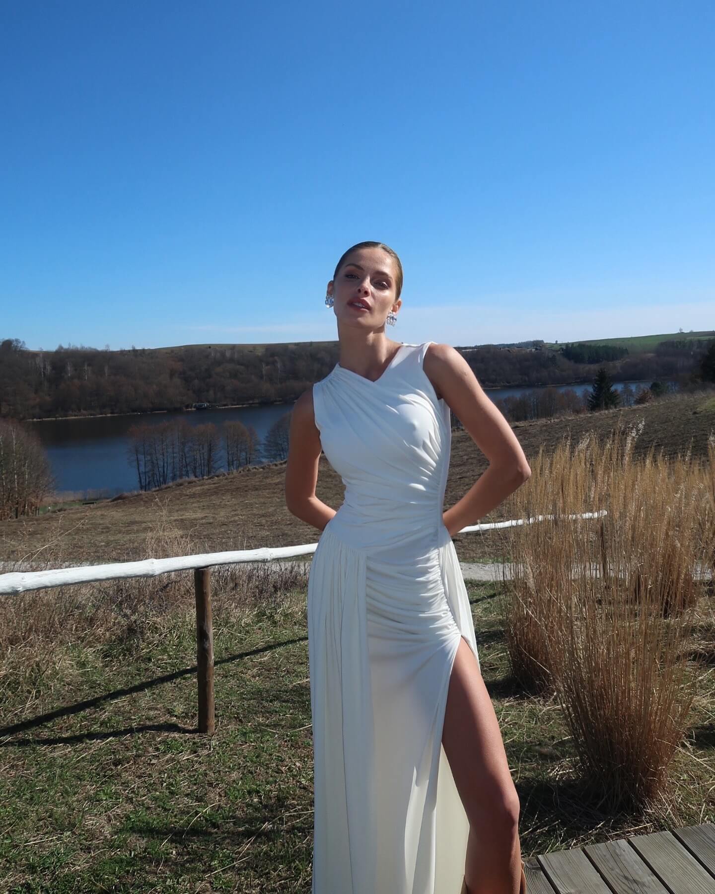 Flavie Ruched Sleeveless Maxi Dress