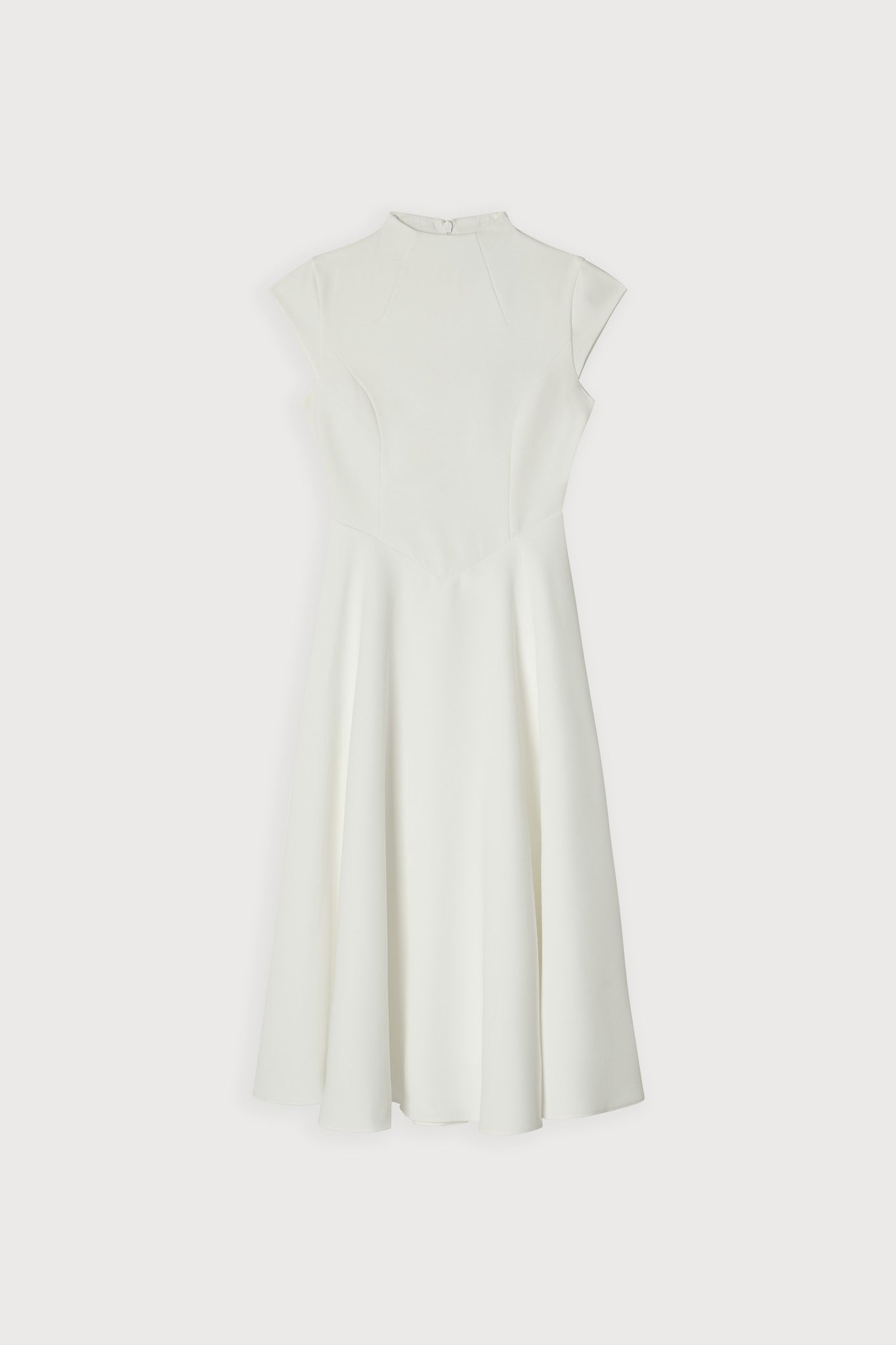 Cap Sleeve Fitted V-Waist Midi Casual Dress - Black - ICYBOO