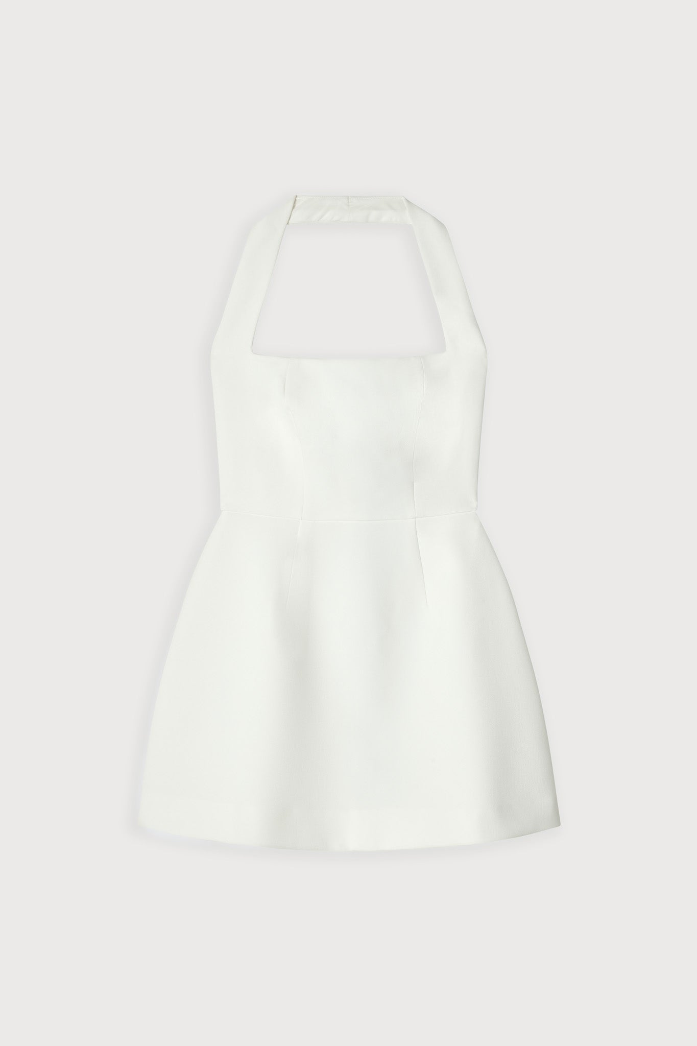 Halter Fitted Mini Summer Dress - White - ICYBOO