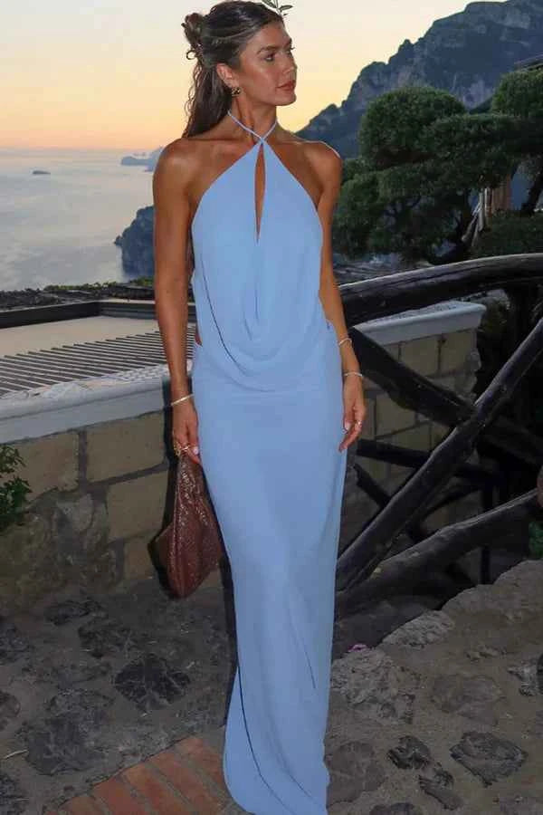 Lola | Women's Halter Neck Cut-Out Two Piece Maxi Set