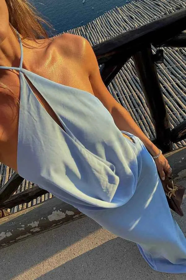 Lola | Women's Halter Neck Cut-Out Two Piece Maxi Set