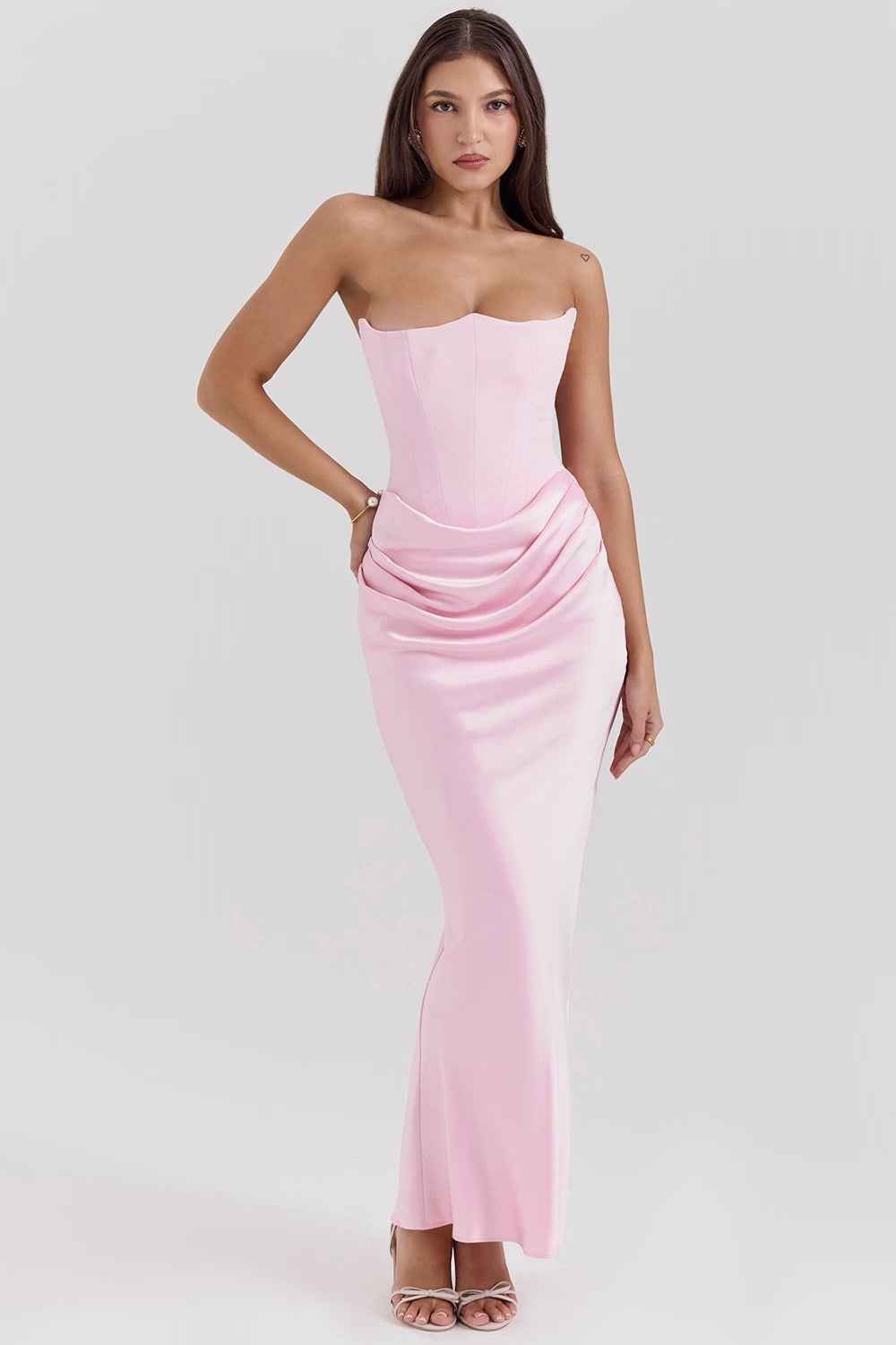 Maisy | Women's Strapless Corset Maxi Wedding Guest Dress
