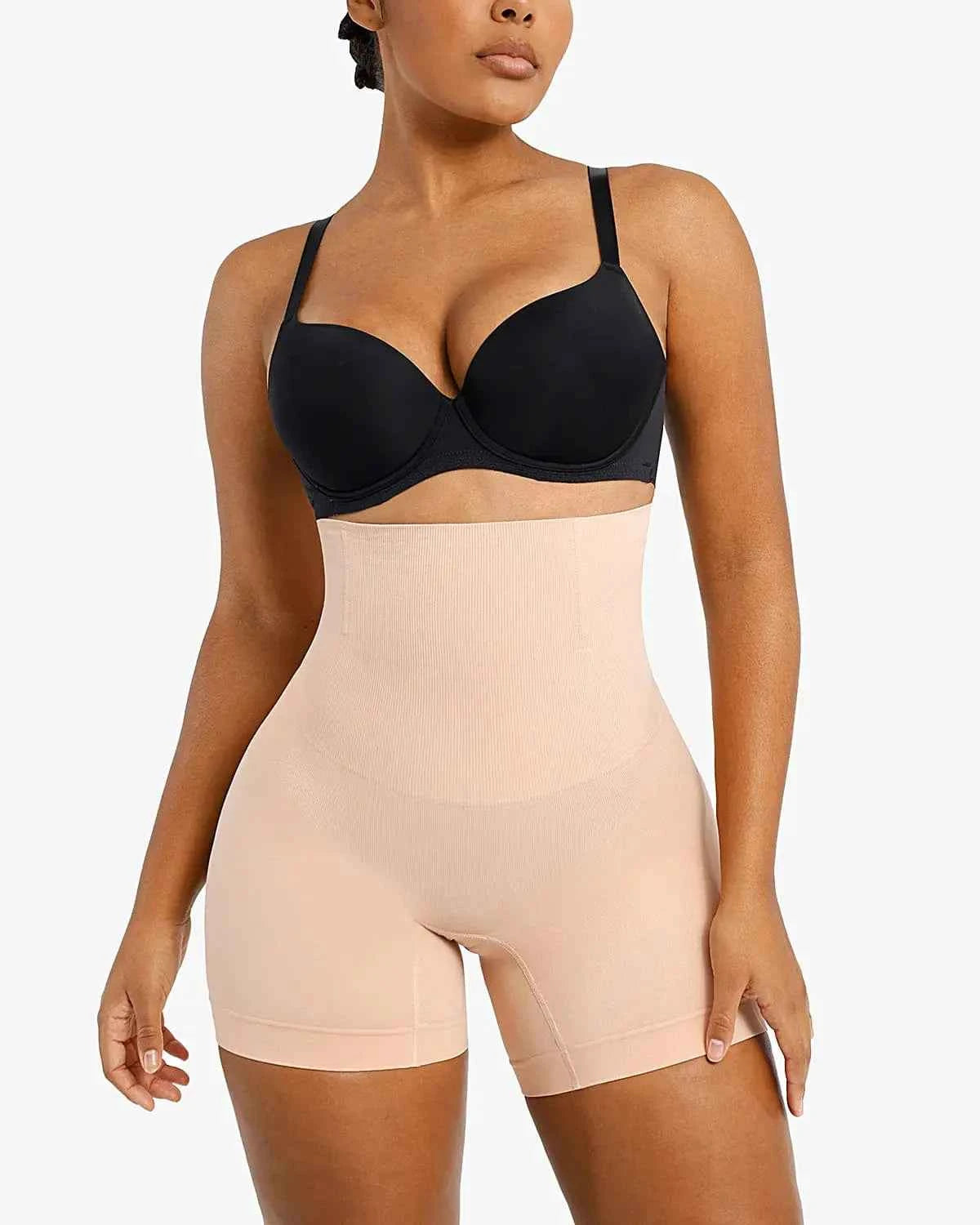 Bare Essentials High-Waisted Sculpting Shorts - Black Seamless