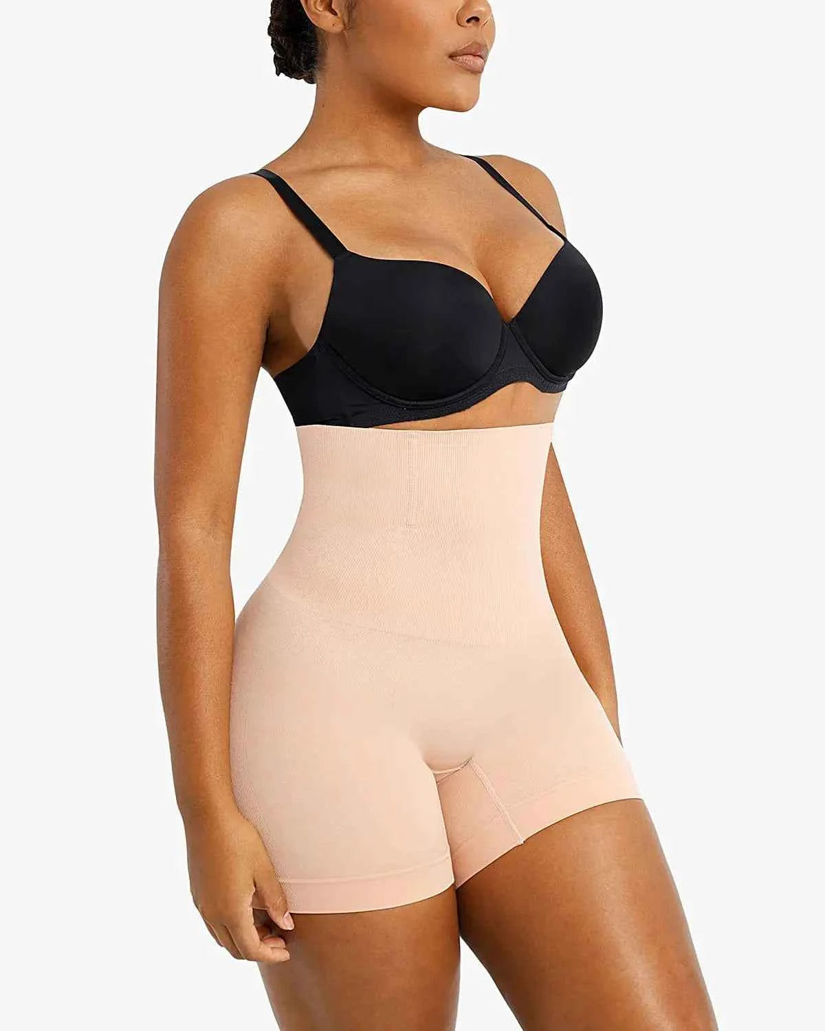 Bare Essentials High-Waisted Sculpting Shorts - Black Seamless