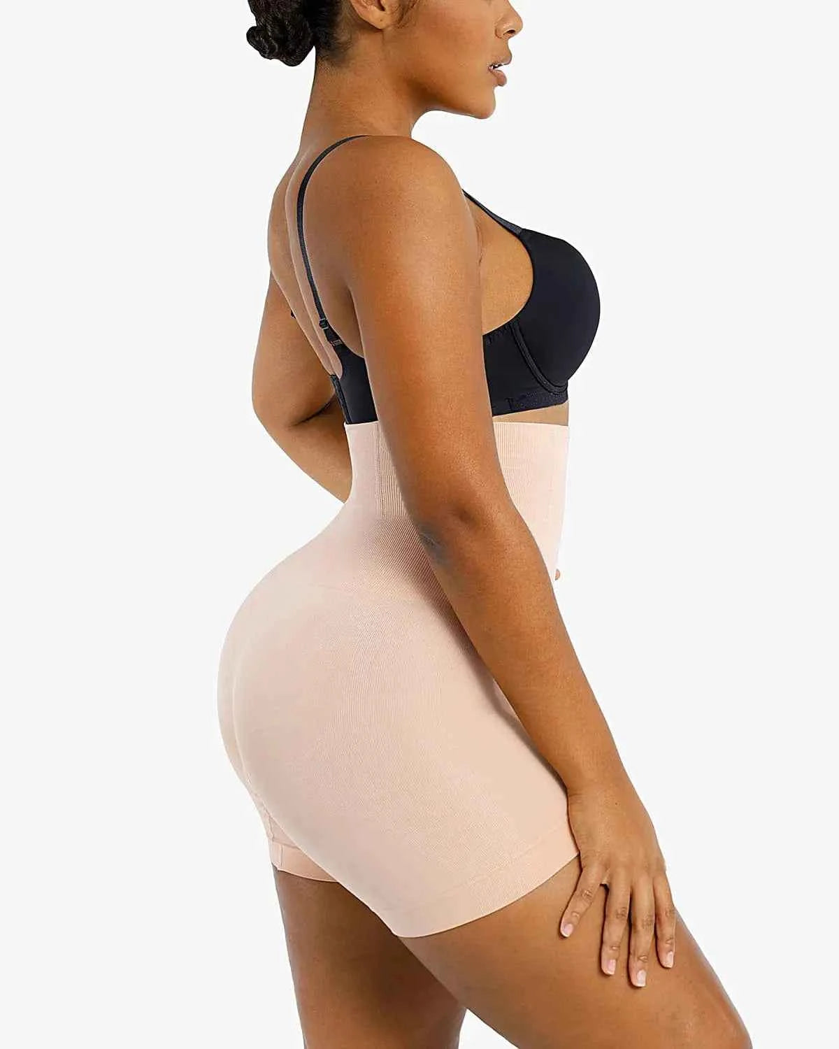 Bare Essentials High-Waisted Sculpting Shorts - Black Seamless