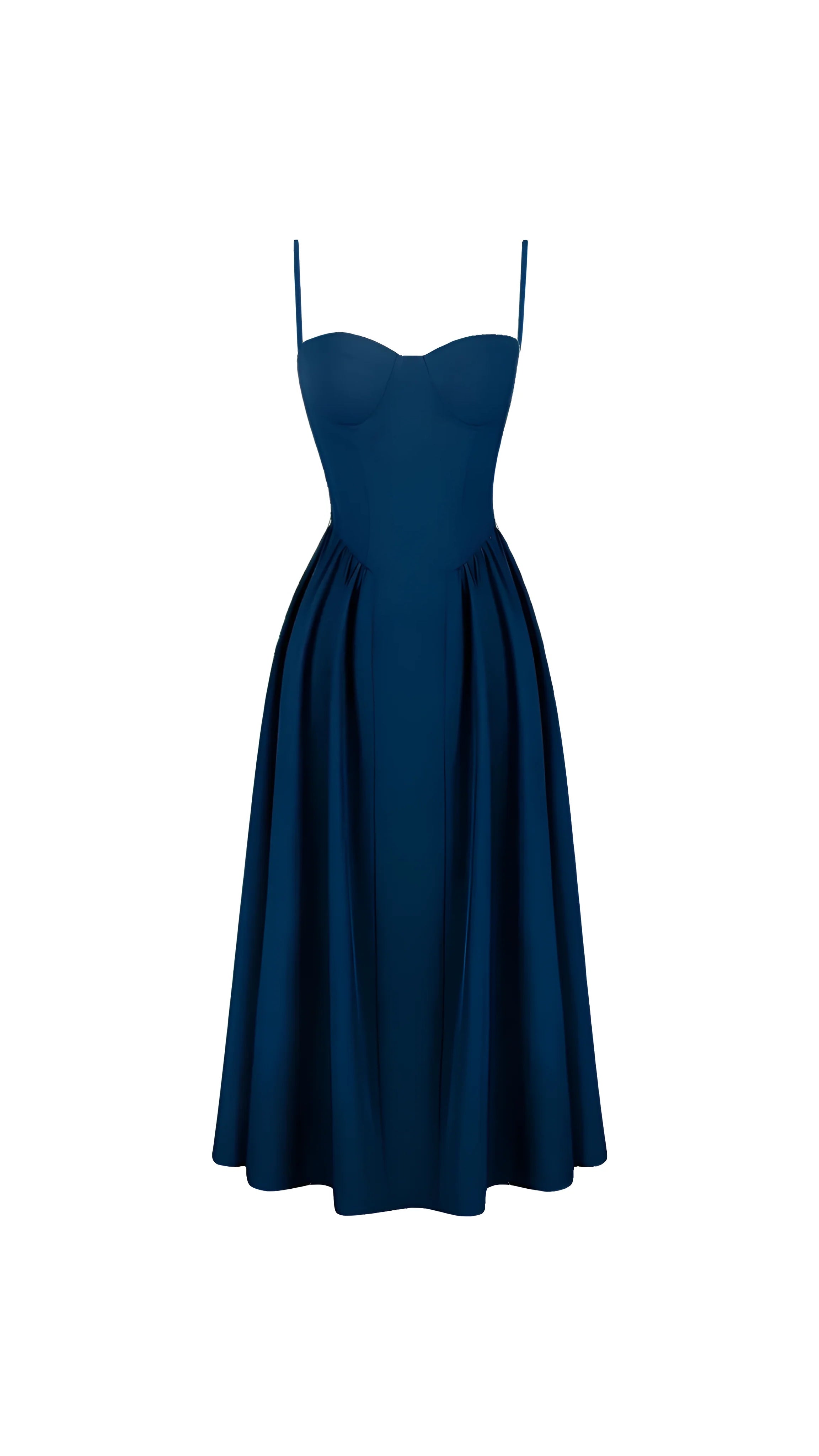 Kara Navy Blue Midi Dress - ICYBOO