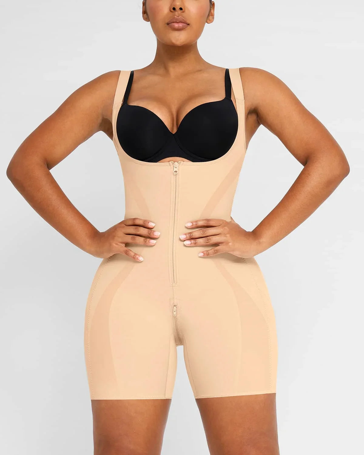 Curve Code Sculpting Bodysuit - Black Sheer X-Design - ICYBOO