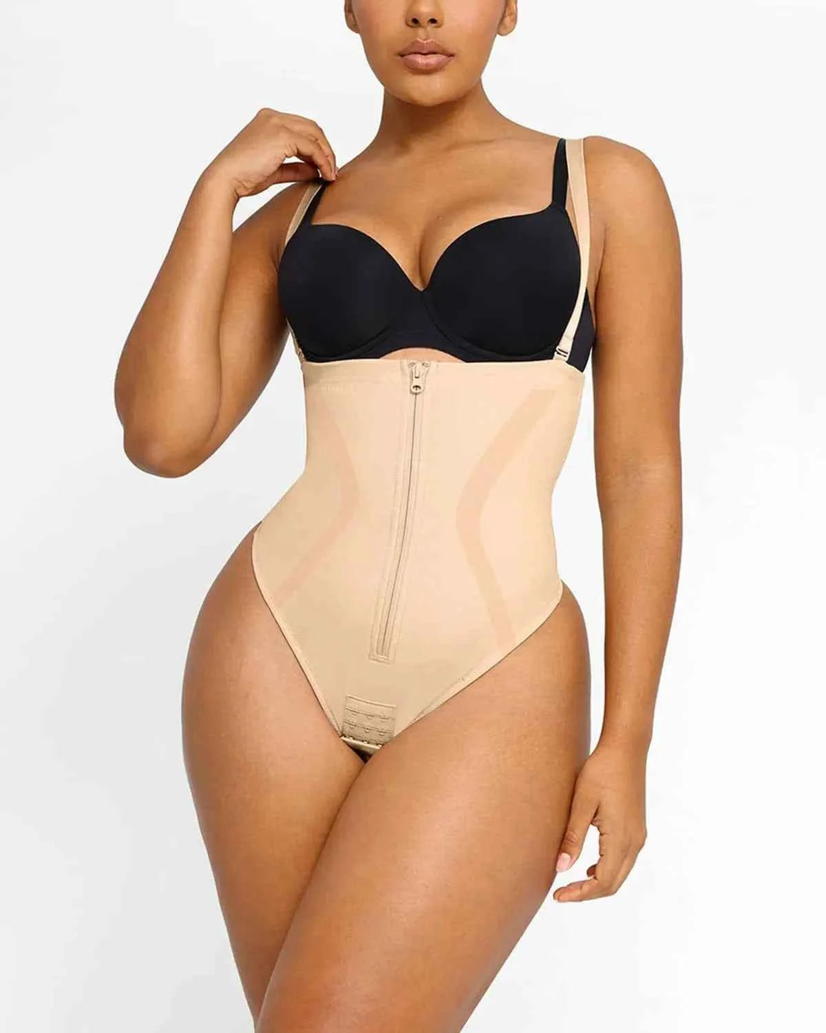 Curve Code™ Sculpting Thong - Black X-Shape Design
