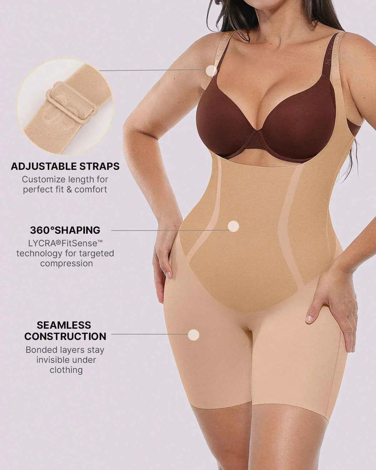 Curve Code Bodysuit - Black LYCRA®FitSense™ Shaping