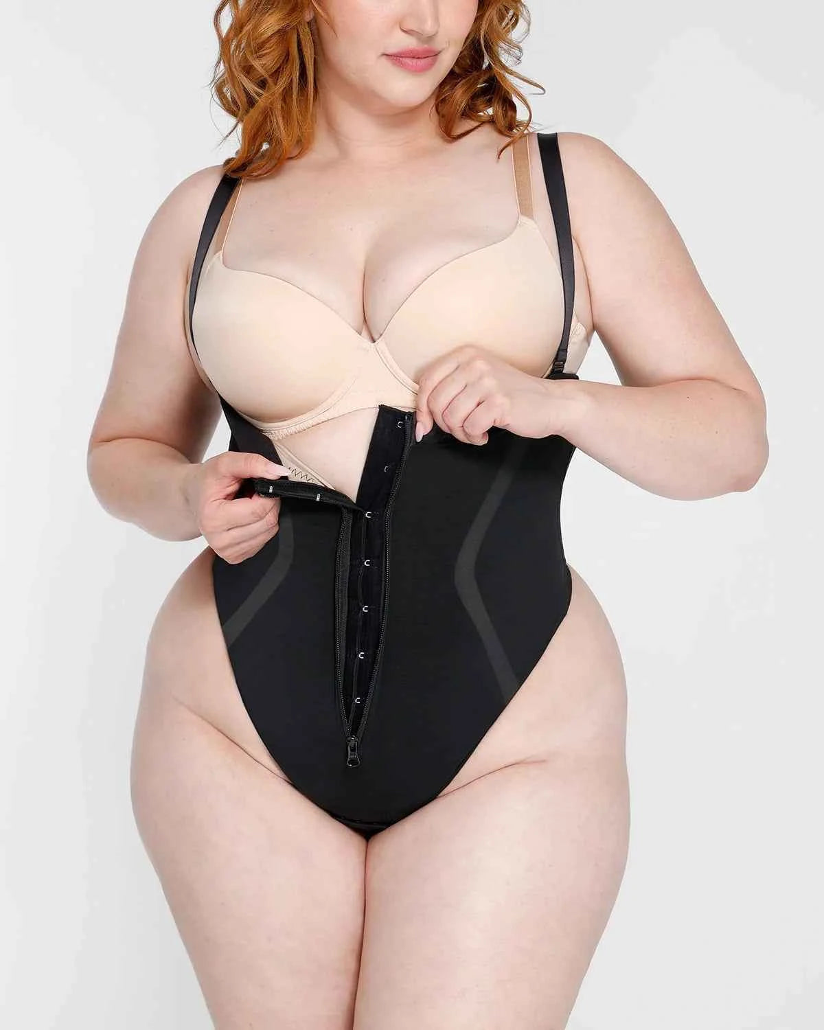 Curve Code™ Sculpting Thong - Black X-Shape Design