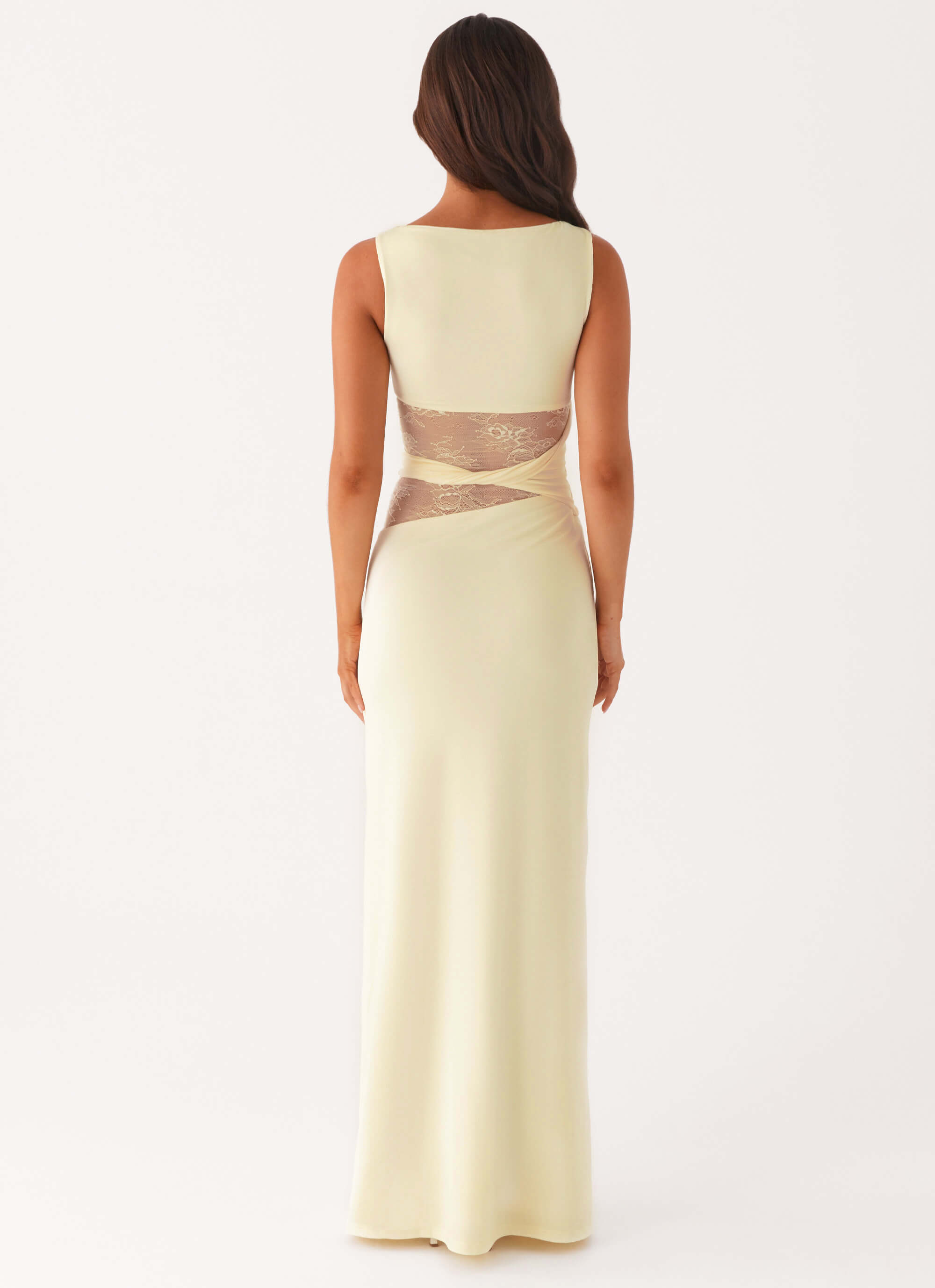 Karma Maxi Dress - Yellow Lace Waist - ICYBOO