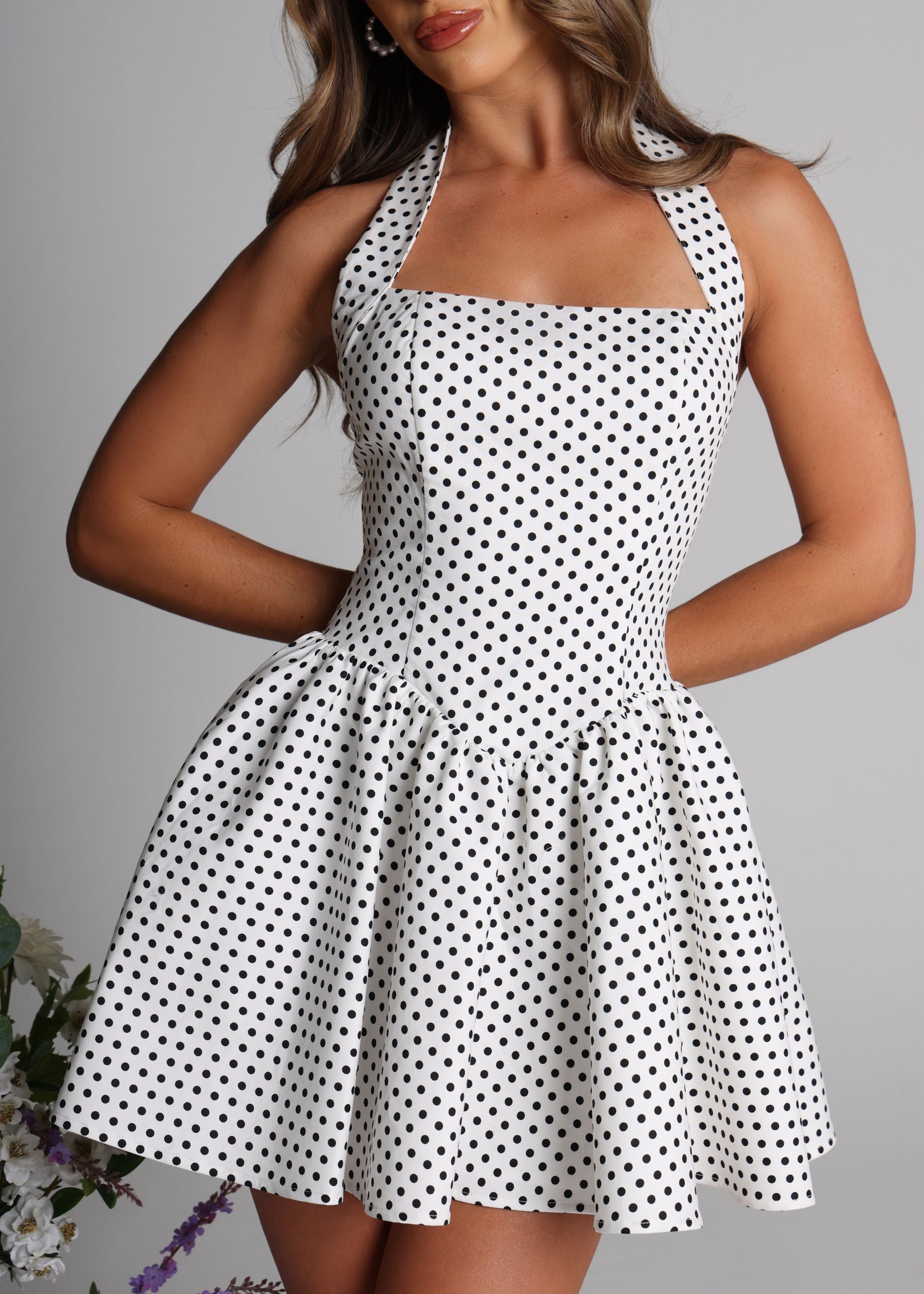 Lift You Up A-Line Mini Dress - Polka Dot - ICYBOO