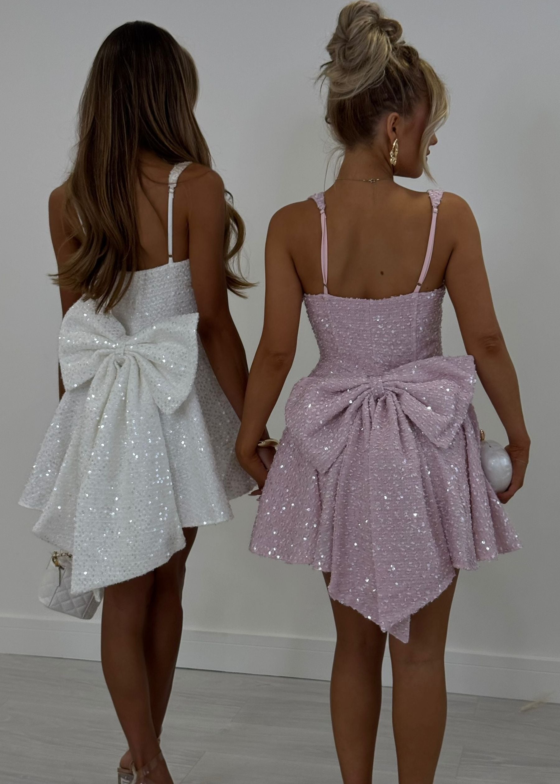 Love Letters Bow Mini Dress - Pink ICYBOO