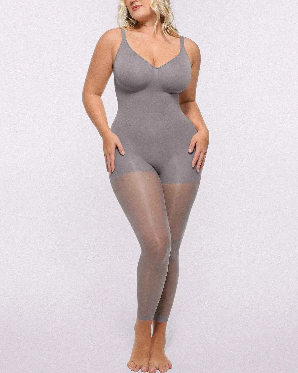 MistWeave Maxi Dress - Black Seamless Shapewear