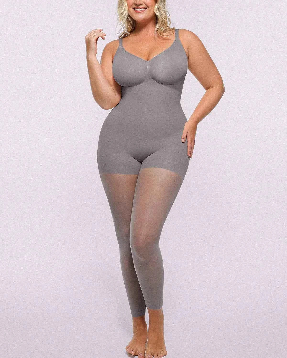 MistWeave Maxi Dress - Black Seamless Shapewear