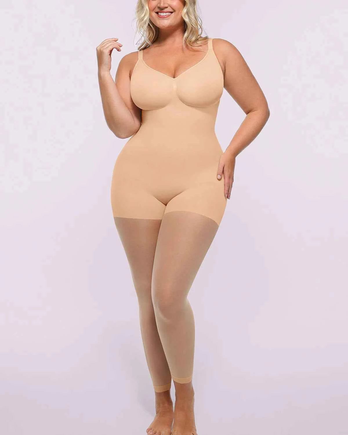 MistWeave Maxi Dress - Black Seamless Shapewear