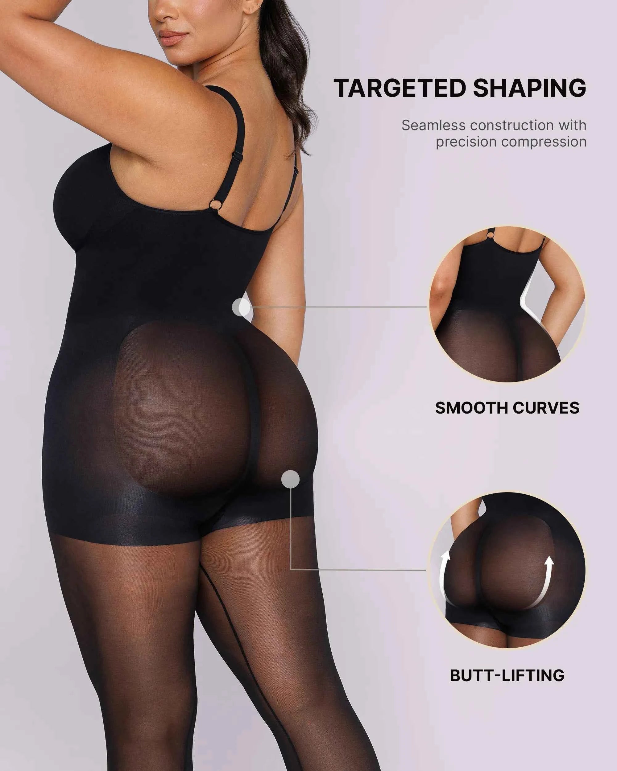 MistWeave Maxi Dress - Black Seamless Shapewear