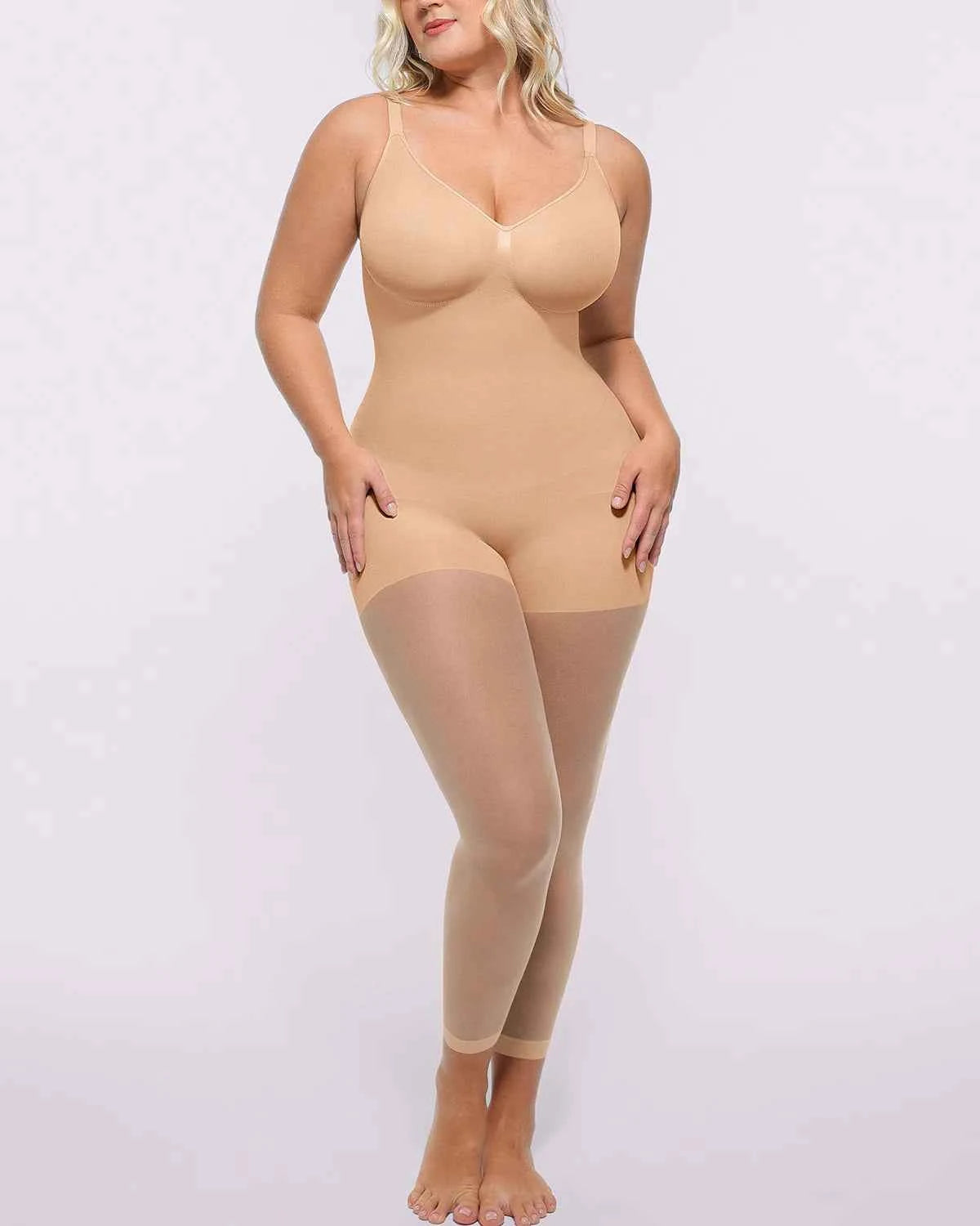 MistWeave Maxi Dress - Black Seamless Shapewear