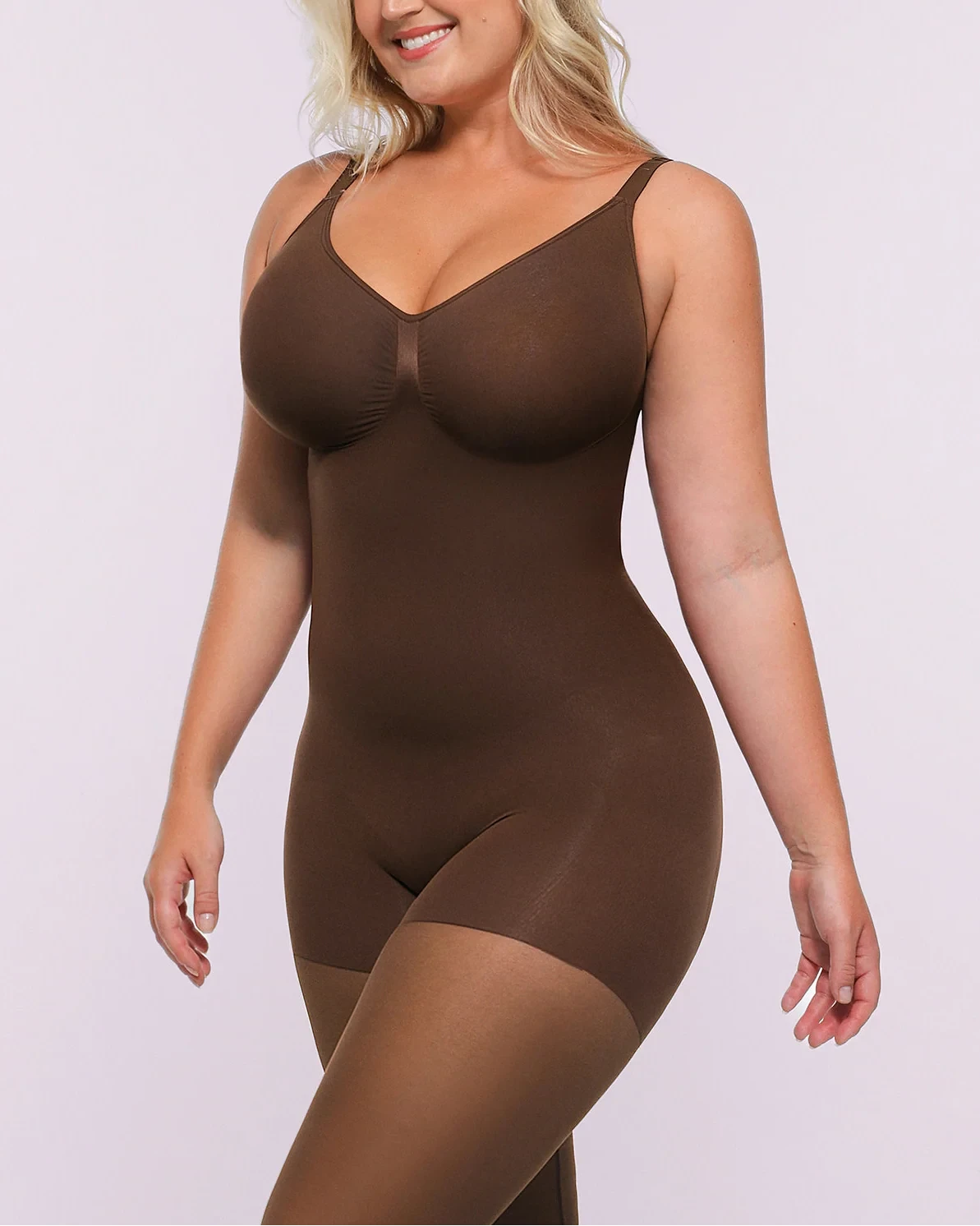 MistWeave Maxi Dress - Black Seamless Shapewear