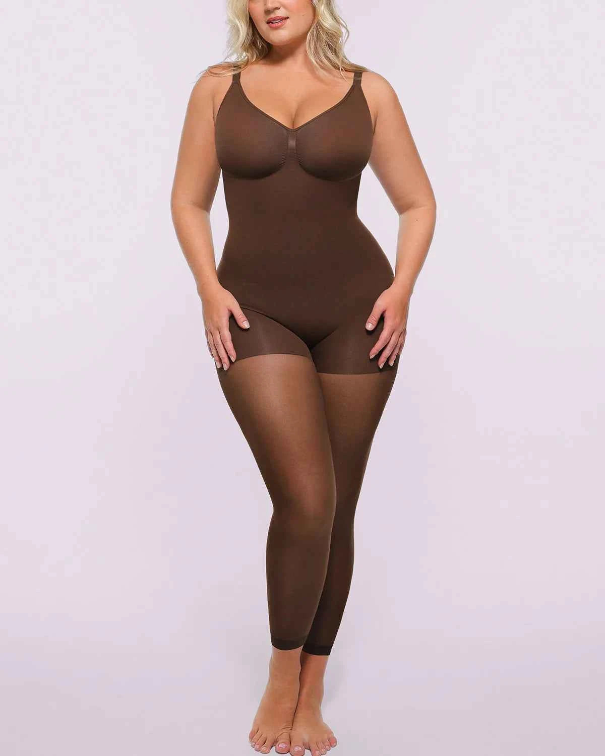MistWeave Maxi Dress - Black Seamless Shapewear