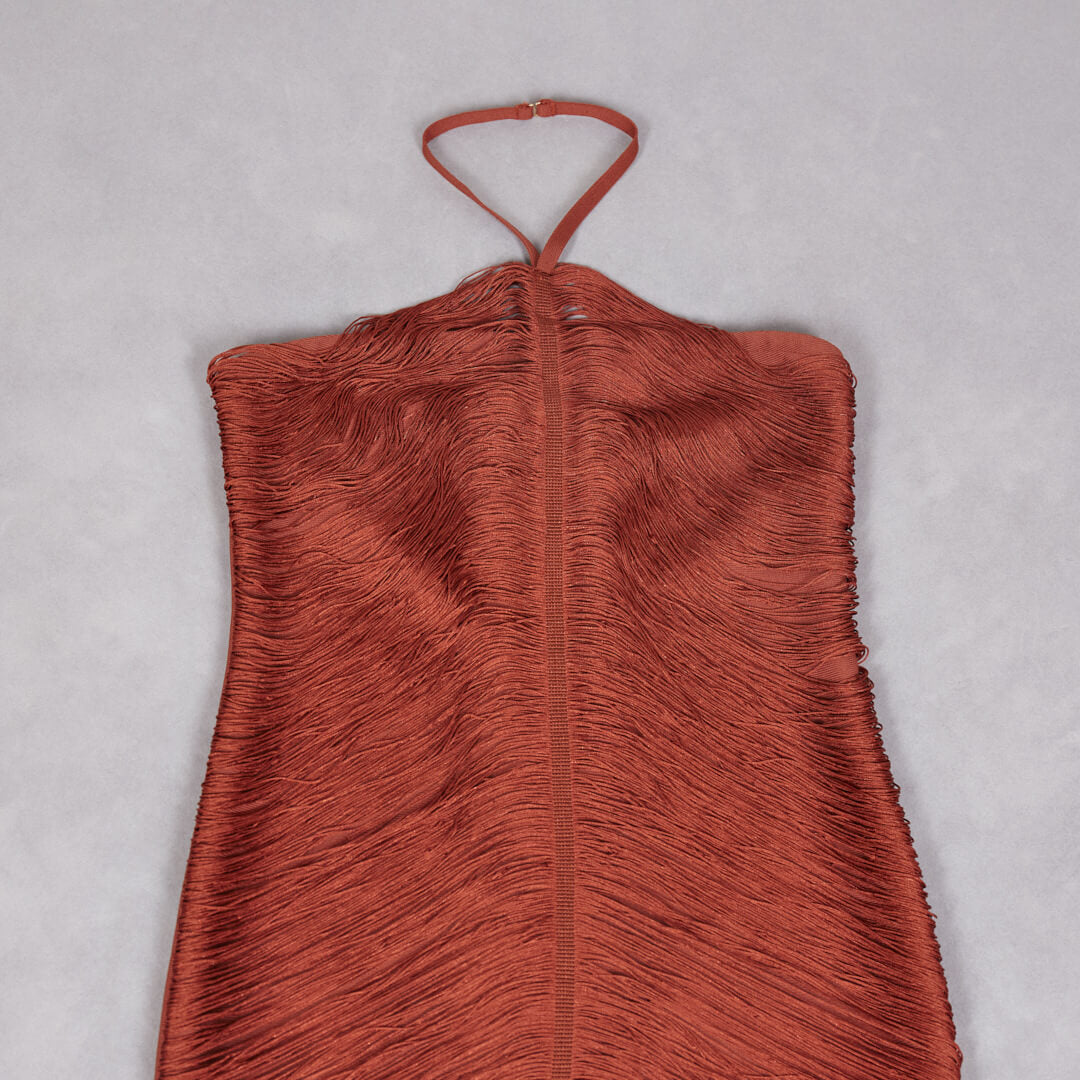 Jade Ruched Halter Neck Maxi Dress
