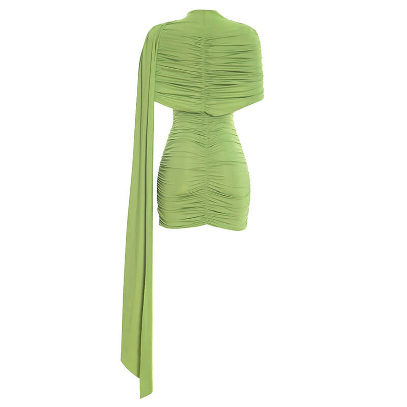 Panorama Ruched Draped Mini Dress