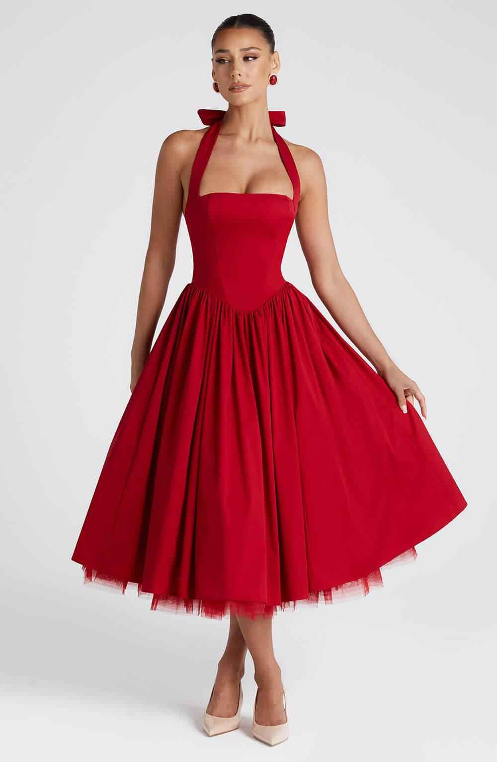 Margaux Halter Neck Midi Dress