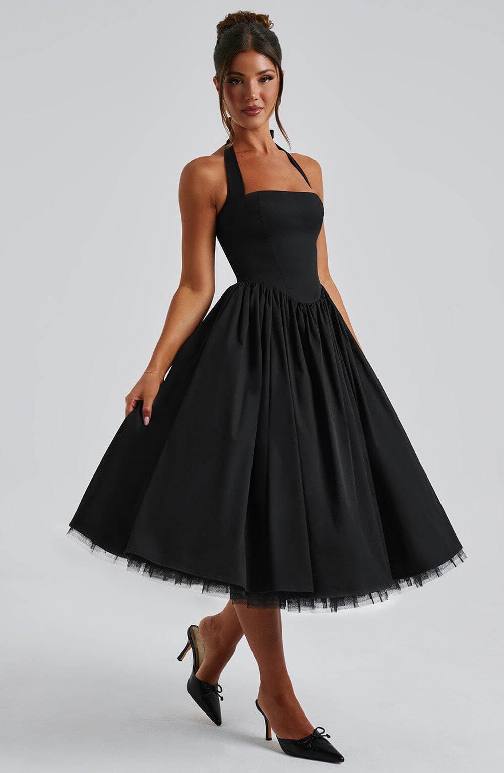 Margaux Halter Neck Midi Dress