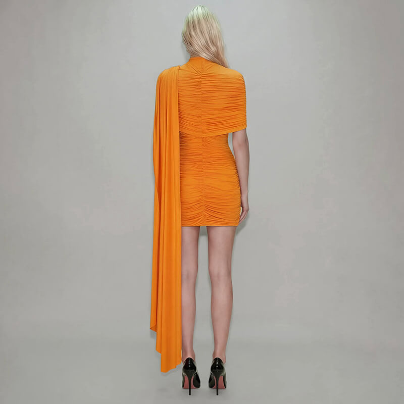 Panorama Ruched Draped Mini Dress