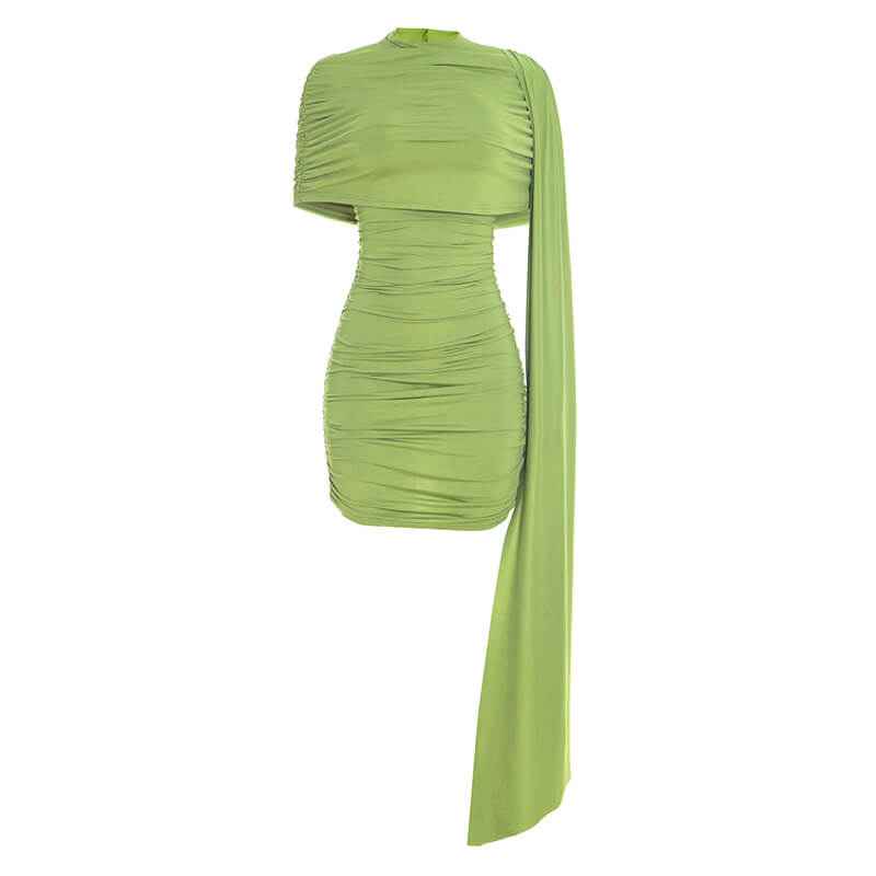 Panorama Ruched Draped Mini Dress