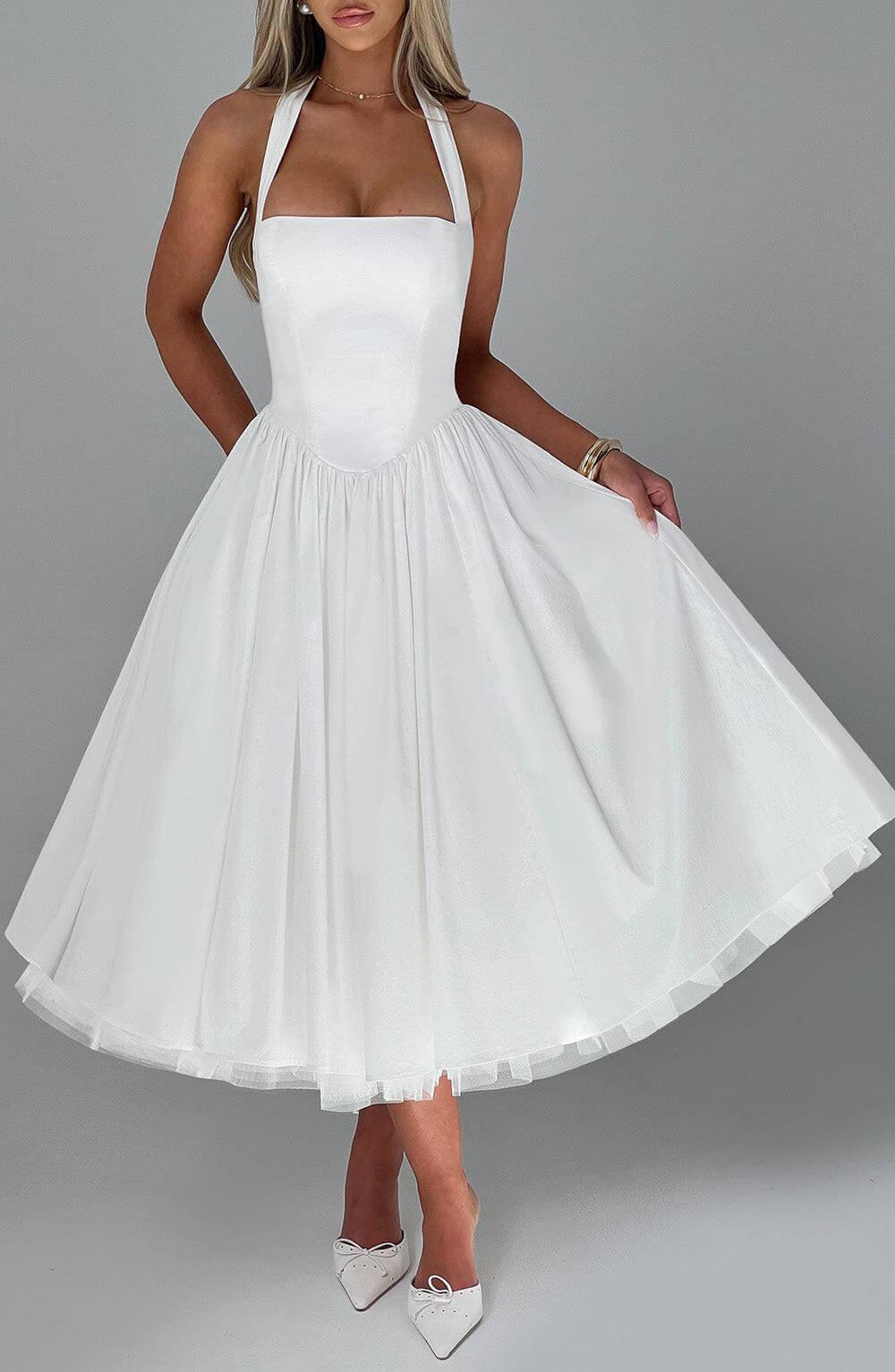 Margaux Halter Neck Midi Dress