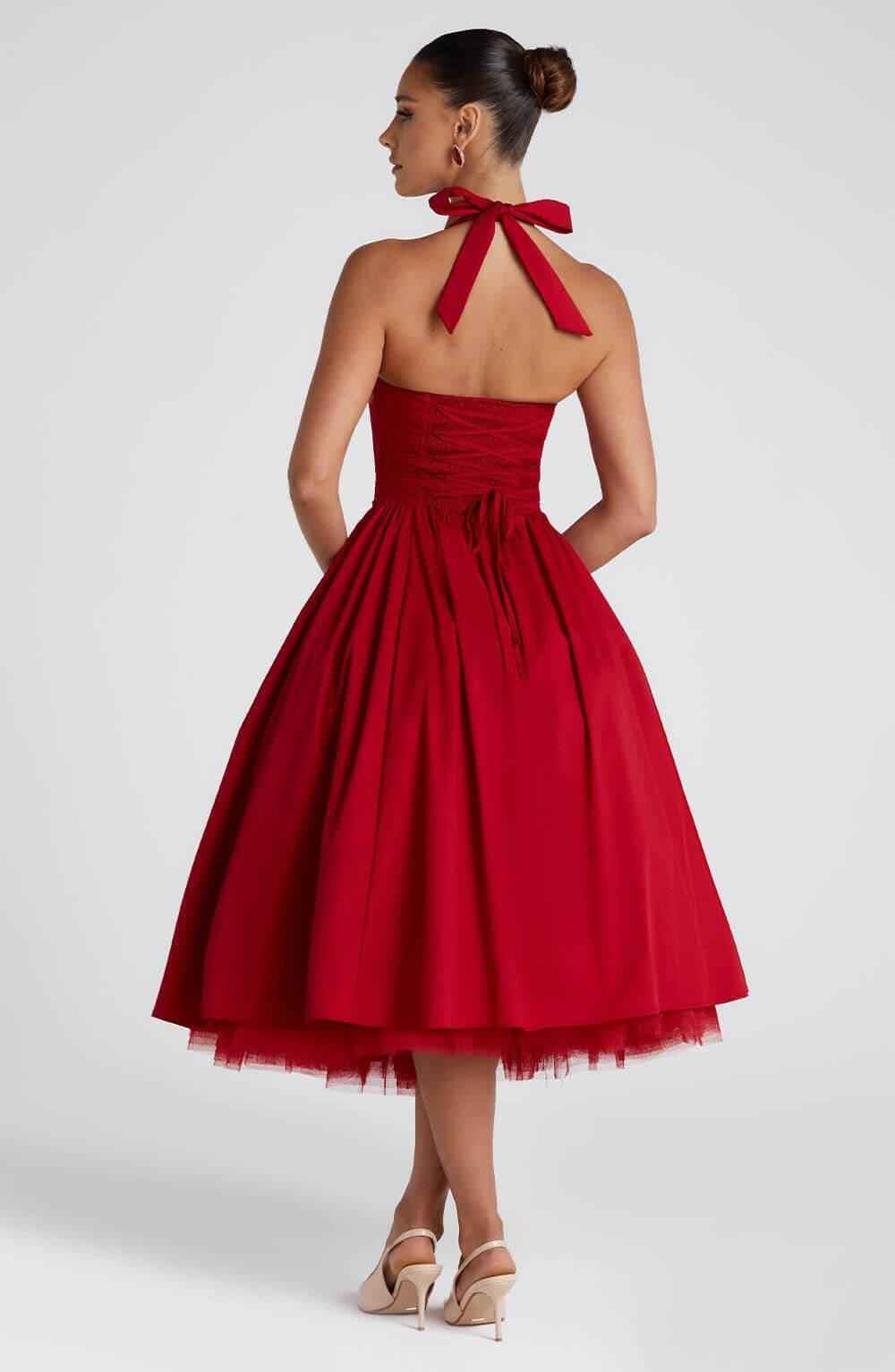 Margaux Halter Neck Midi Dress