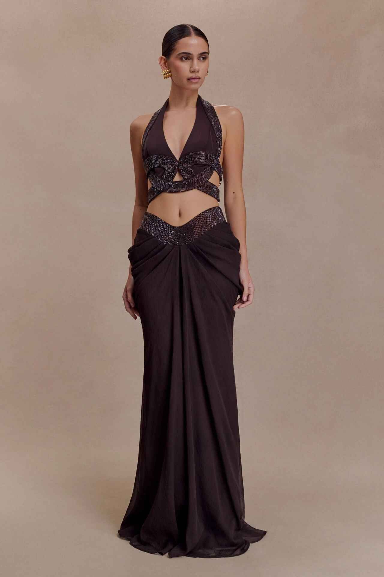 Désir Halter Cutout Maxi Dress