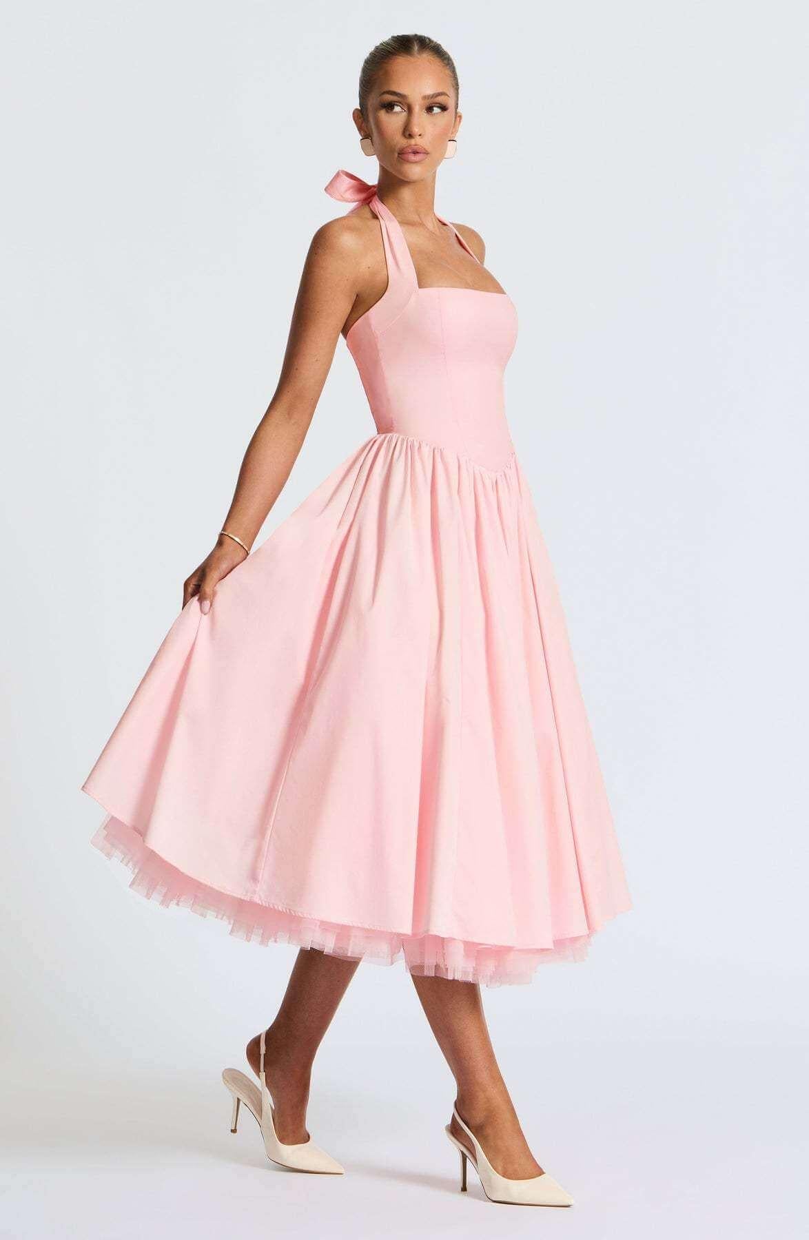 Margaux Halter Neck Midi Dress