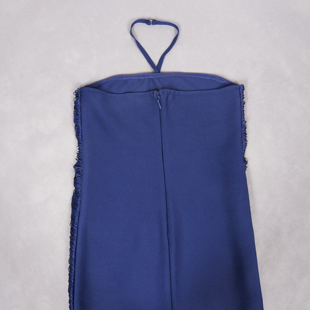 Jade Ruched Halter Neck Maxi Dress