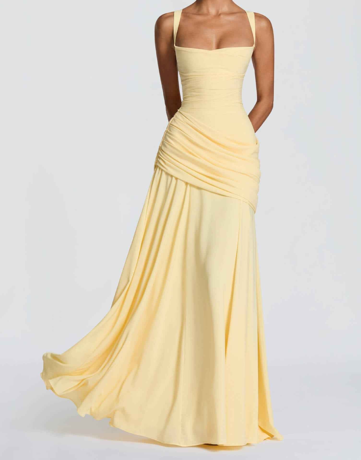 Victoire Square Neck Elegant Maxi Dress