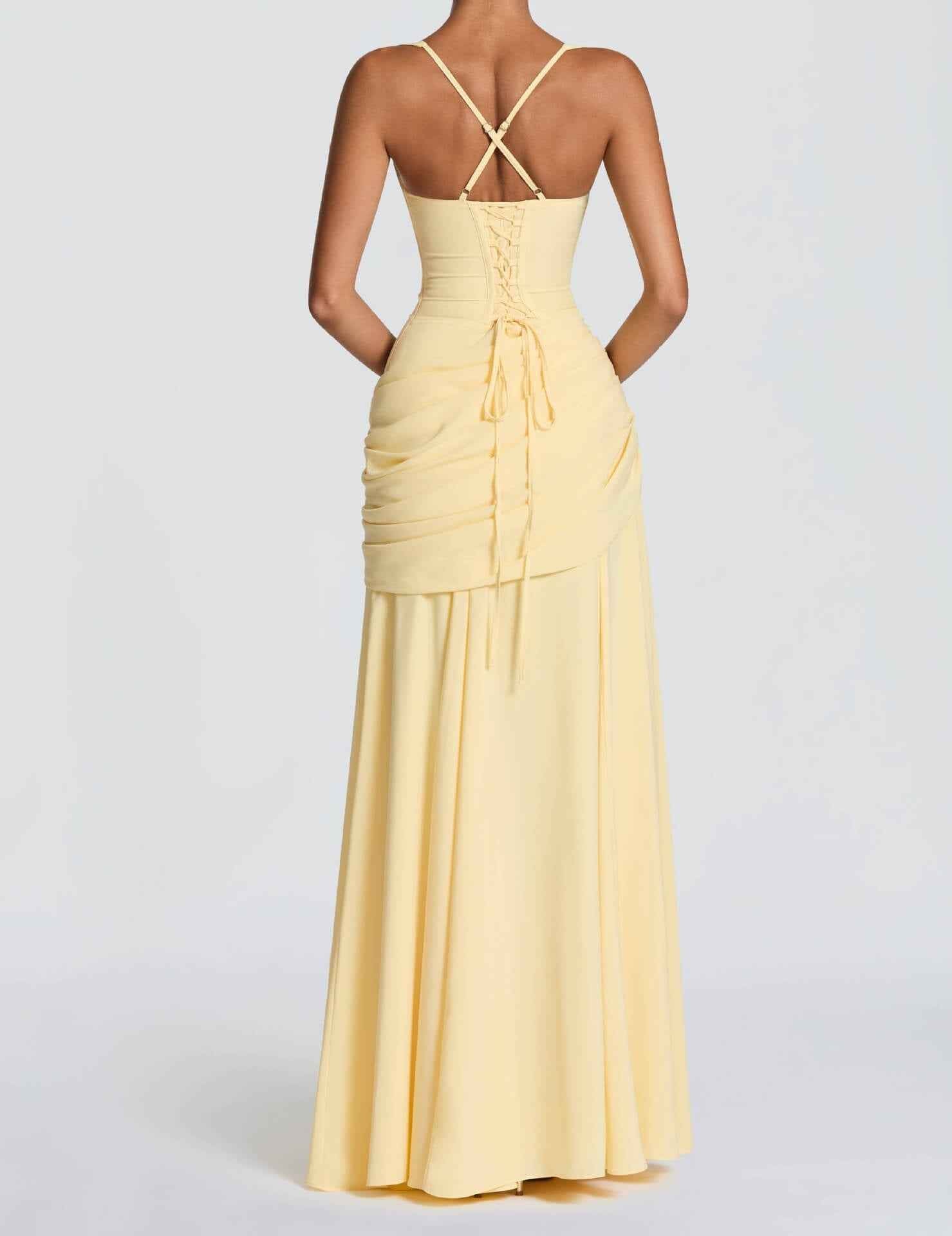 Victoire Square Neck Elegant Maxi Dress