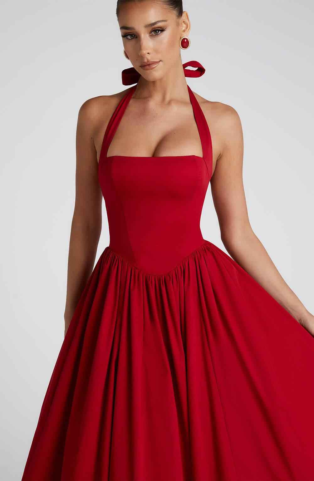 Margaux Halter Neck Midi Dress