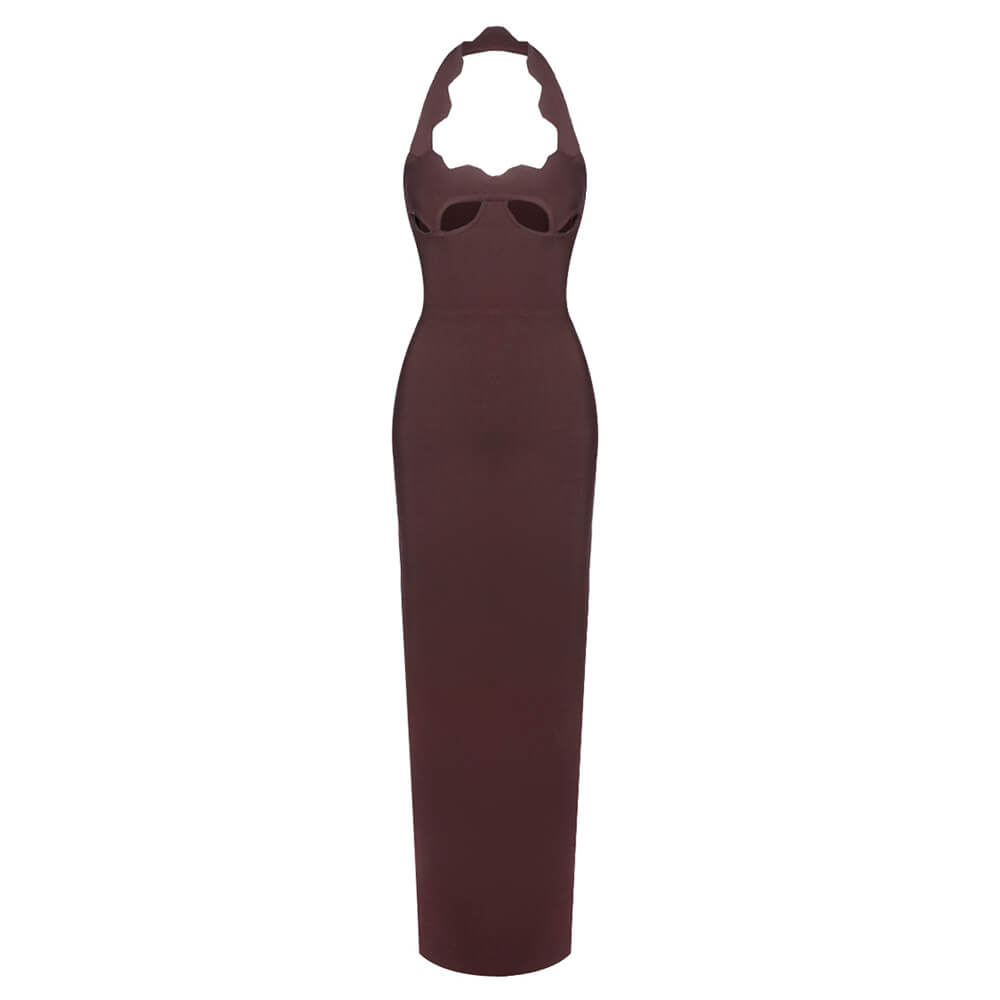 Noisette Halter Cut-Out Bodycon Maxi Dresses